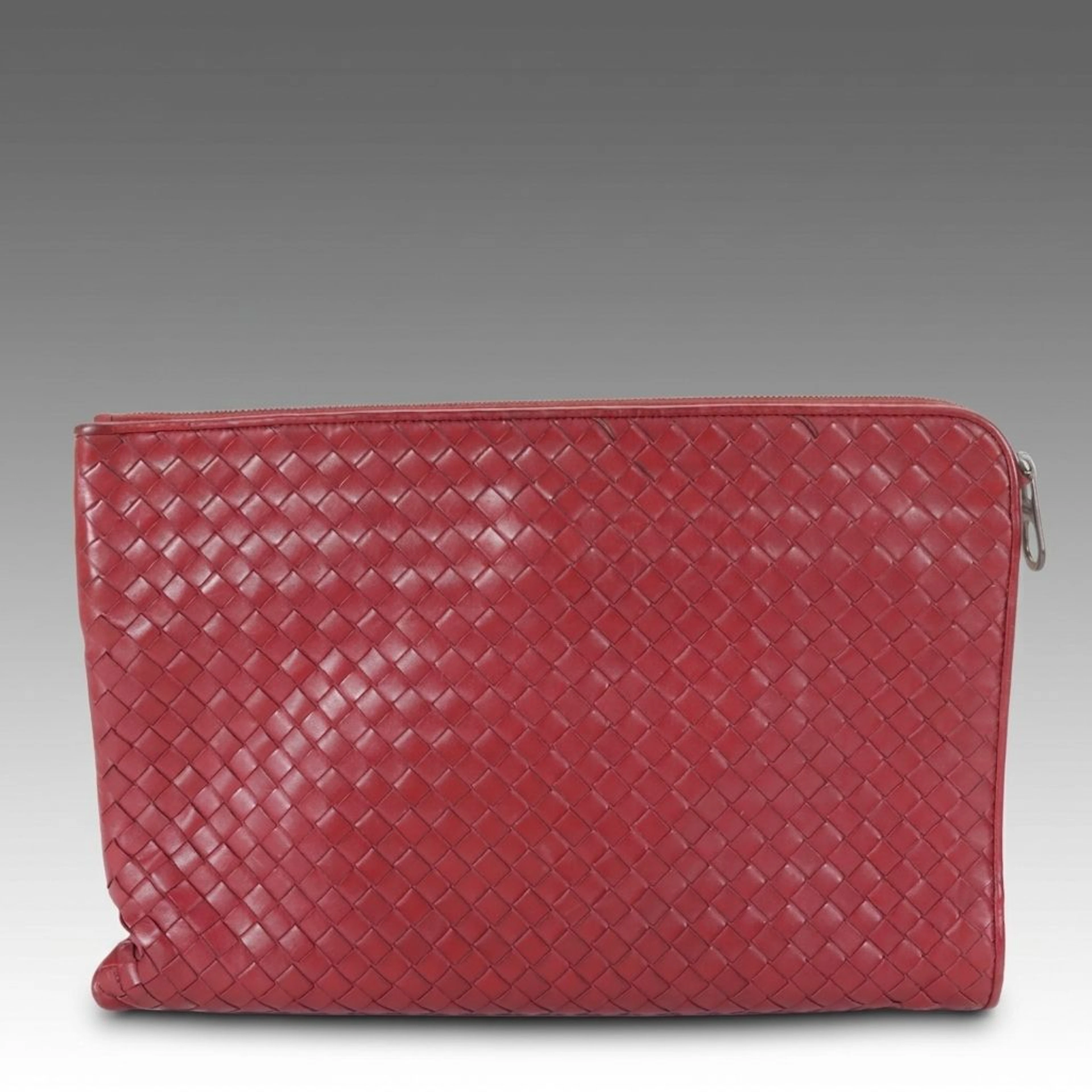 Bottega Veneta Intrecciato Leather Document Case Zip Clutch
