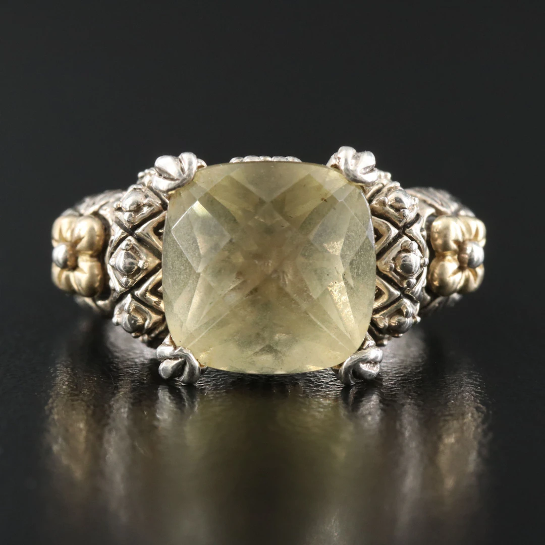 Barbara Bixby Sterling Citrine Ring with 18K Accents