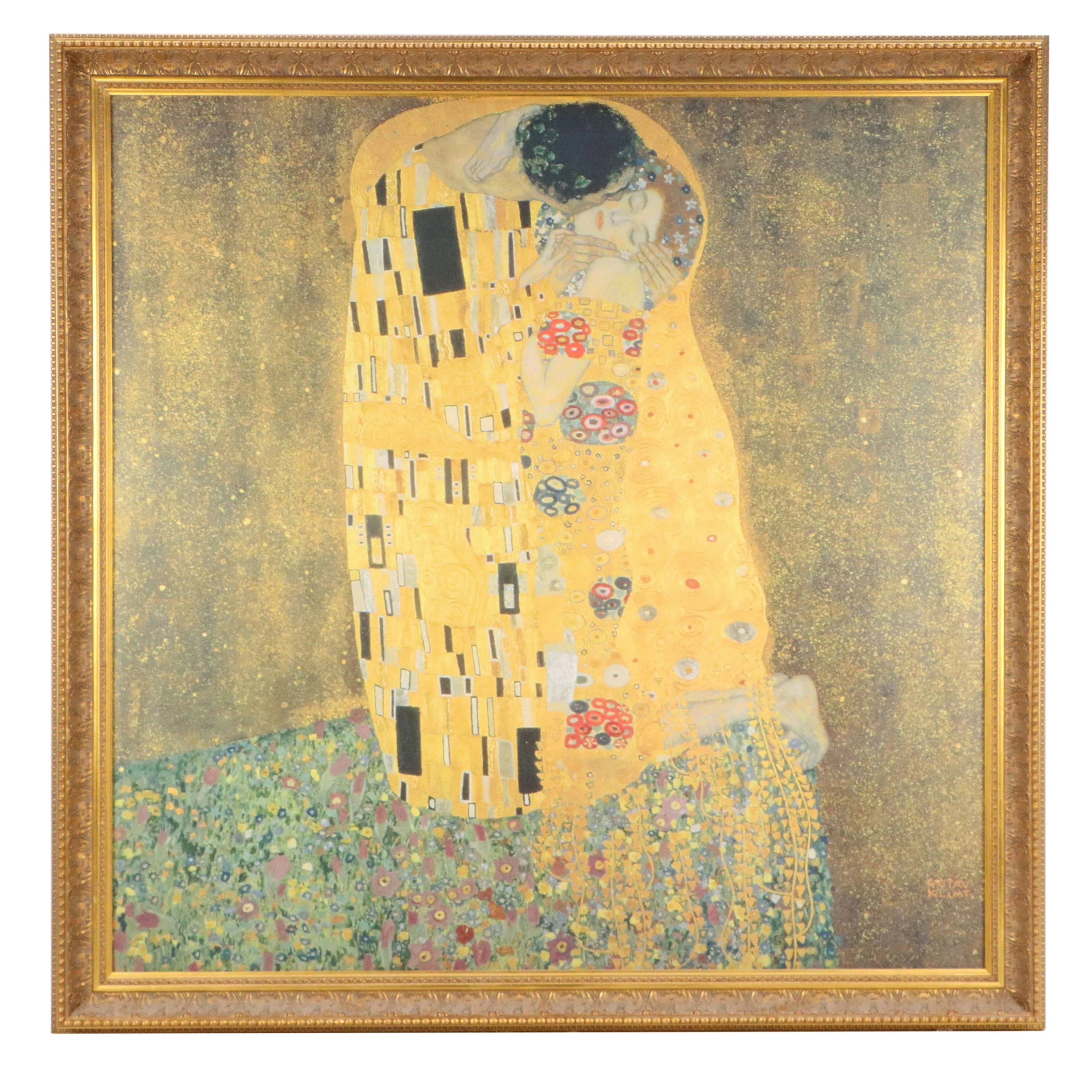 Giclée After Gustav Klimt "The Kiss," 21st Century
