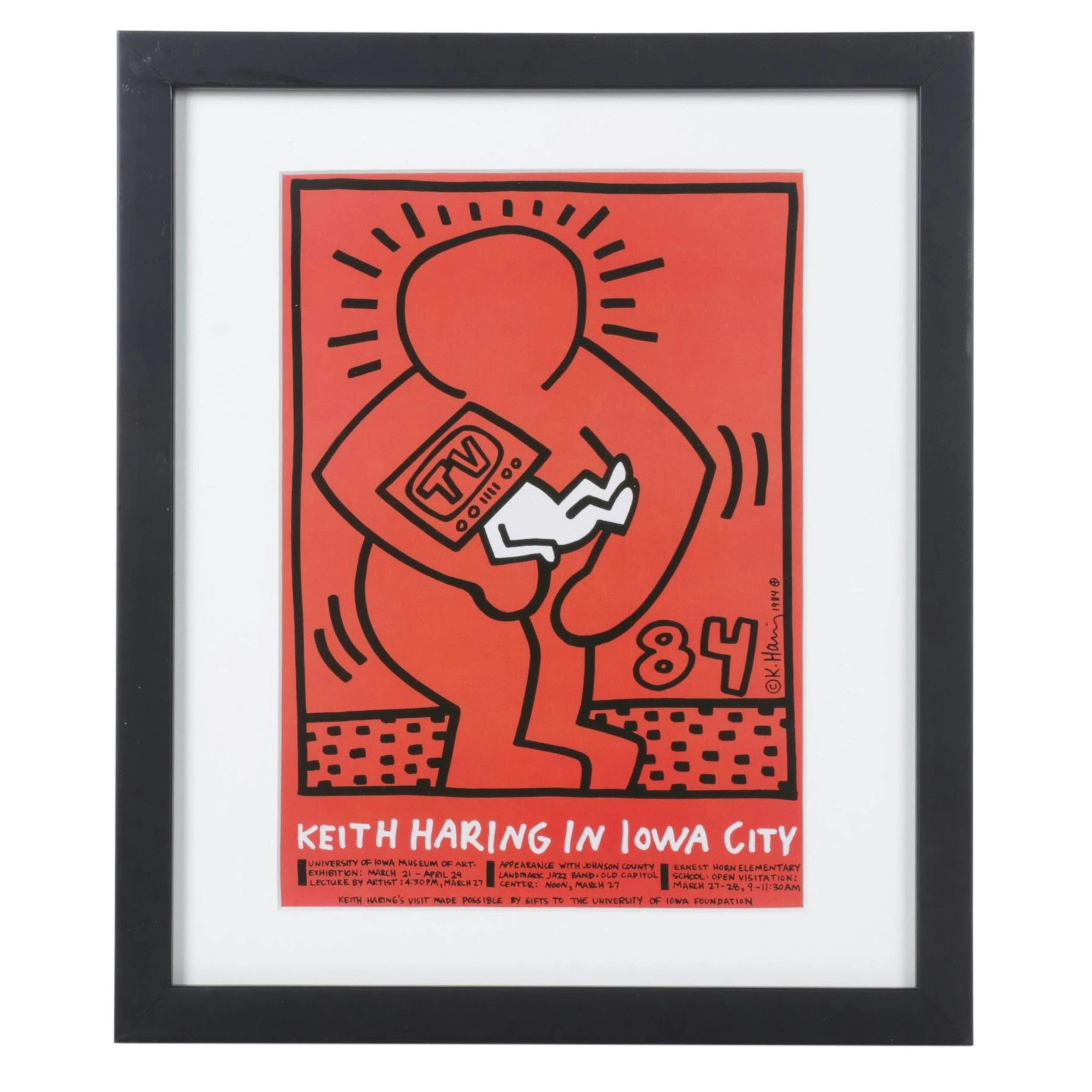 Offset Lithograph after Keith Haring "In Iowa City" Poster