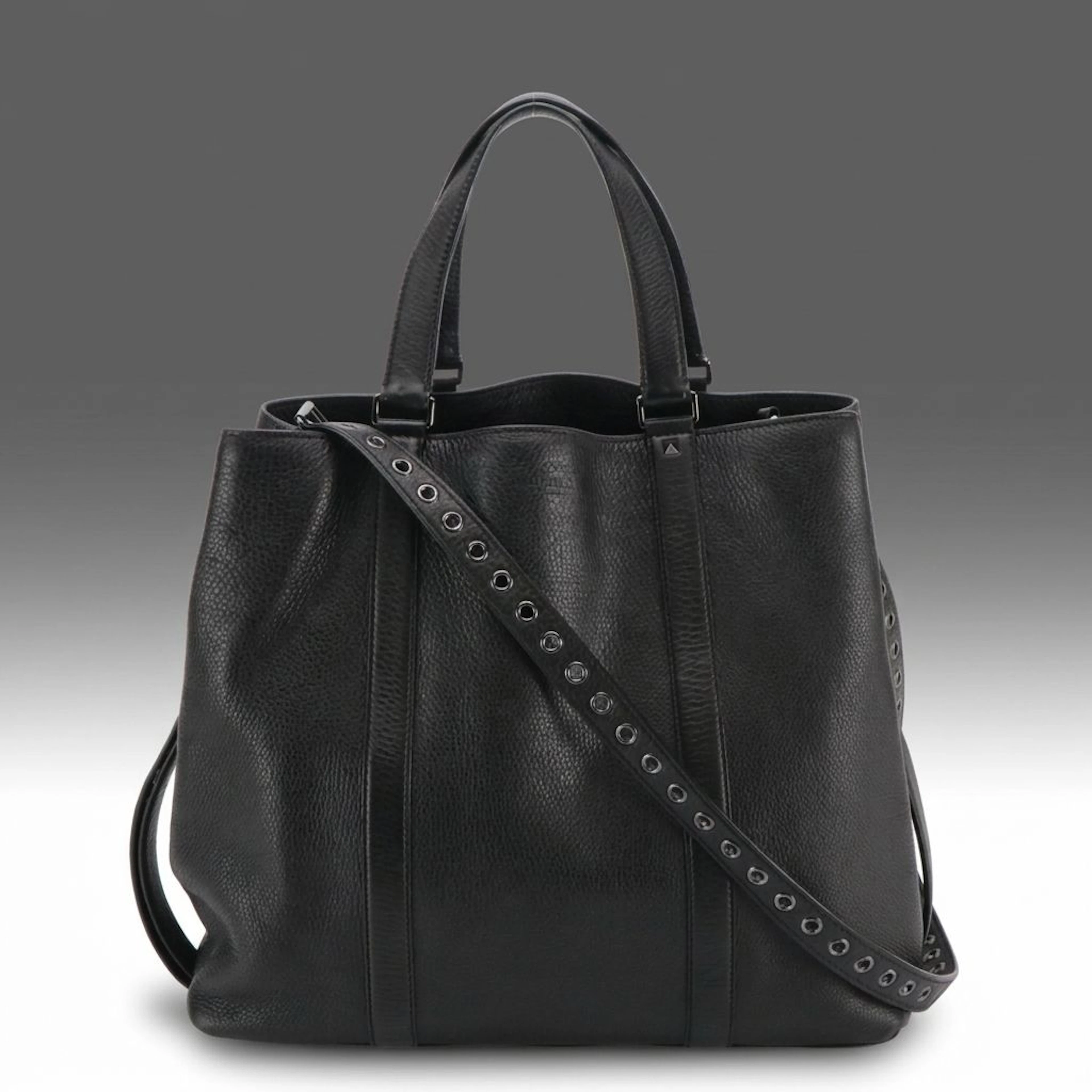 Valentino Garavani Rockstud Calfskin Leather 2-Way Tote Bag with Grommet Strap