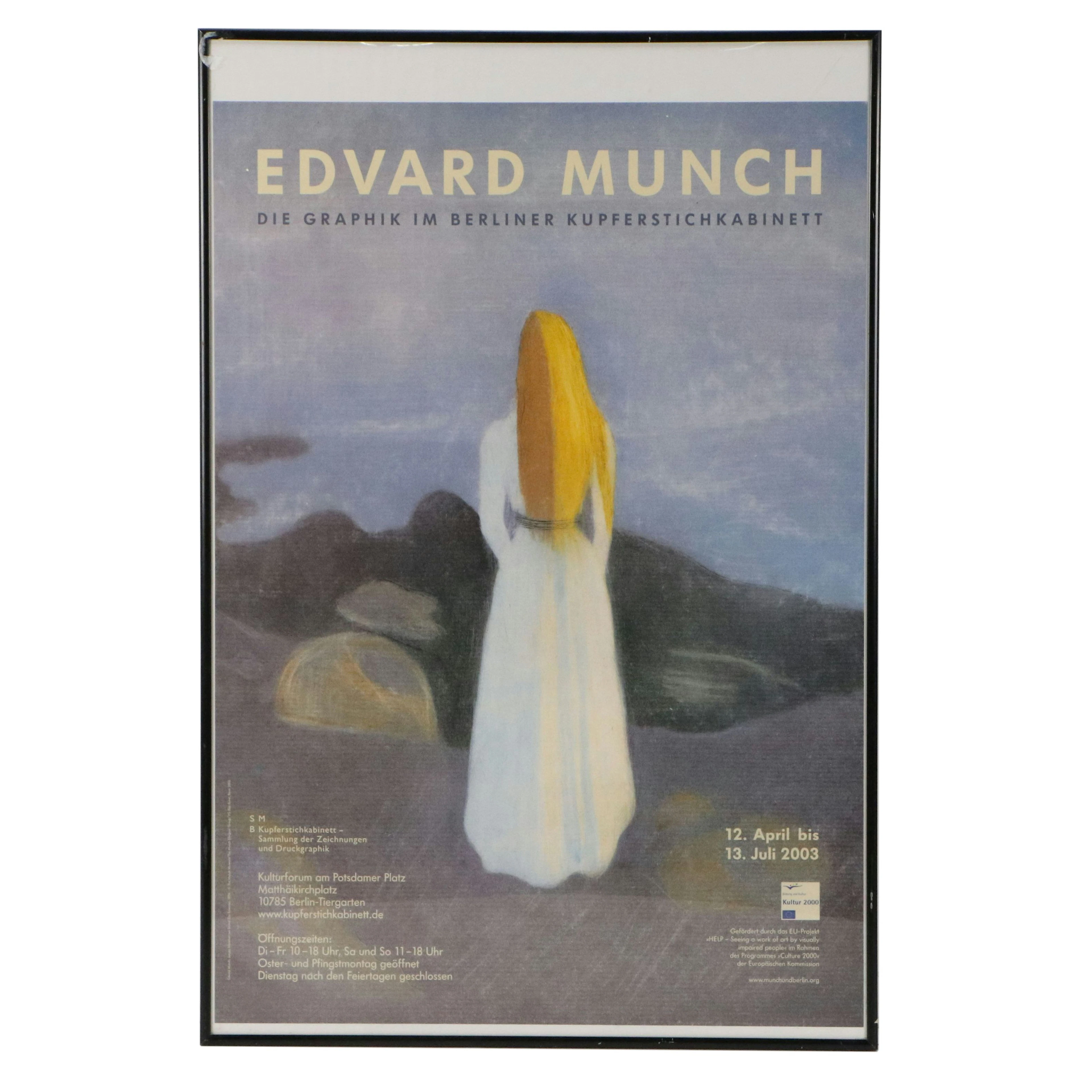 Offset Lithograph Edvard Munch Exhibition Poster, 2003