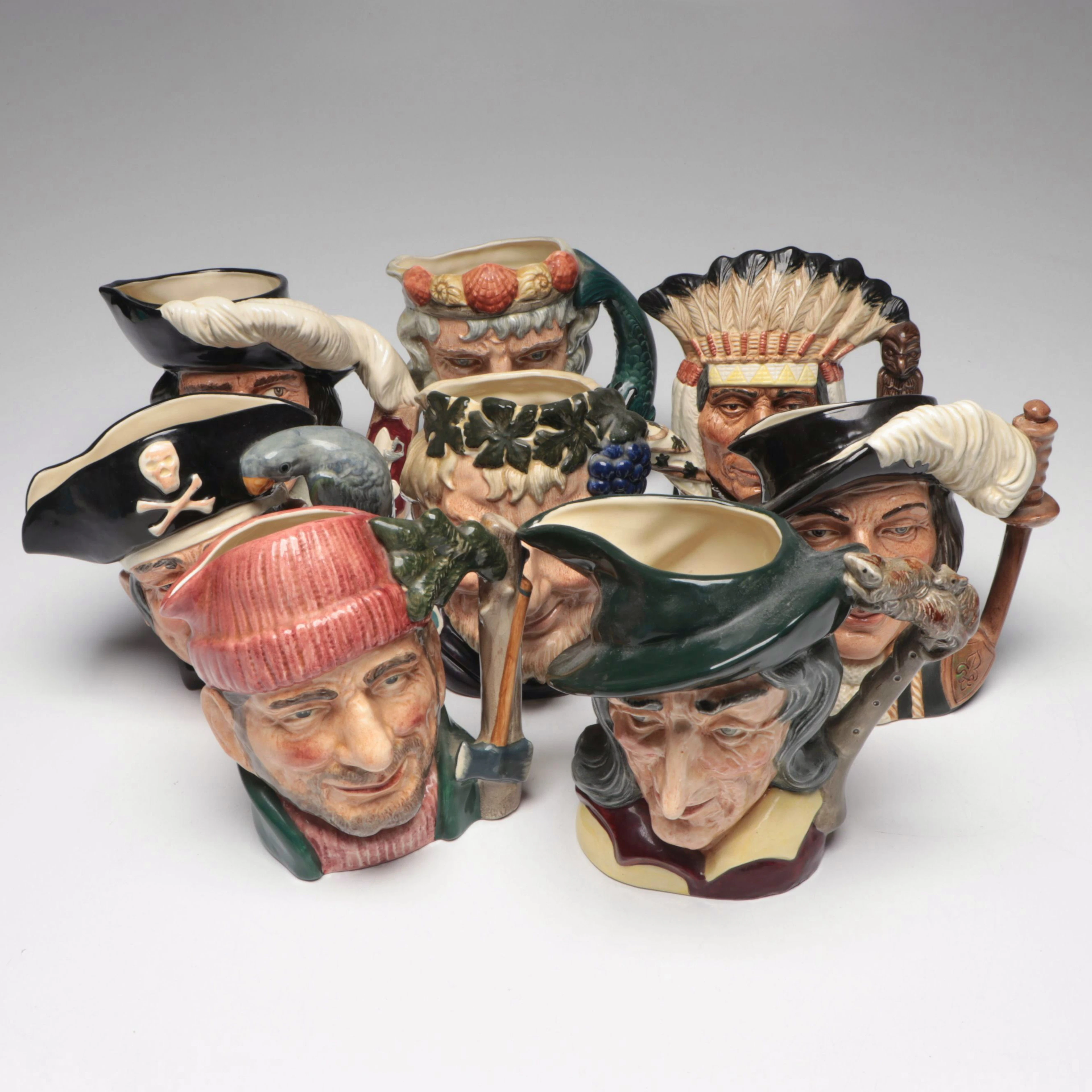 Royal Doulton "Neptune", "Bacchus" and More Ceramic Character Jugs