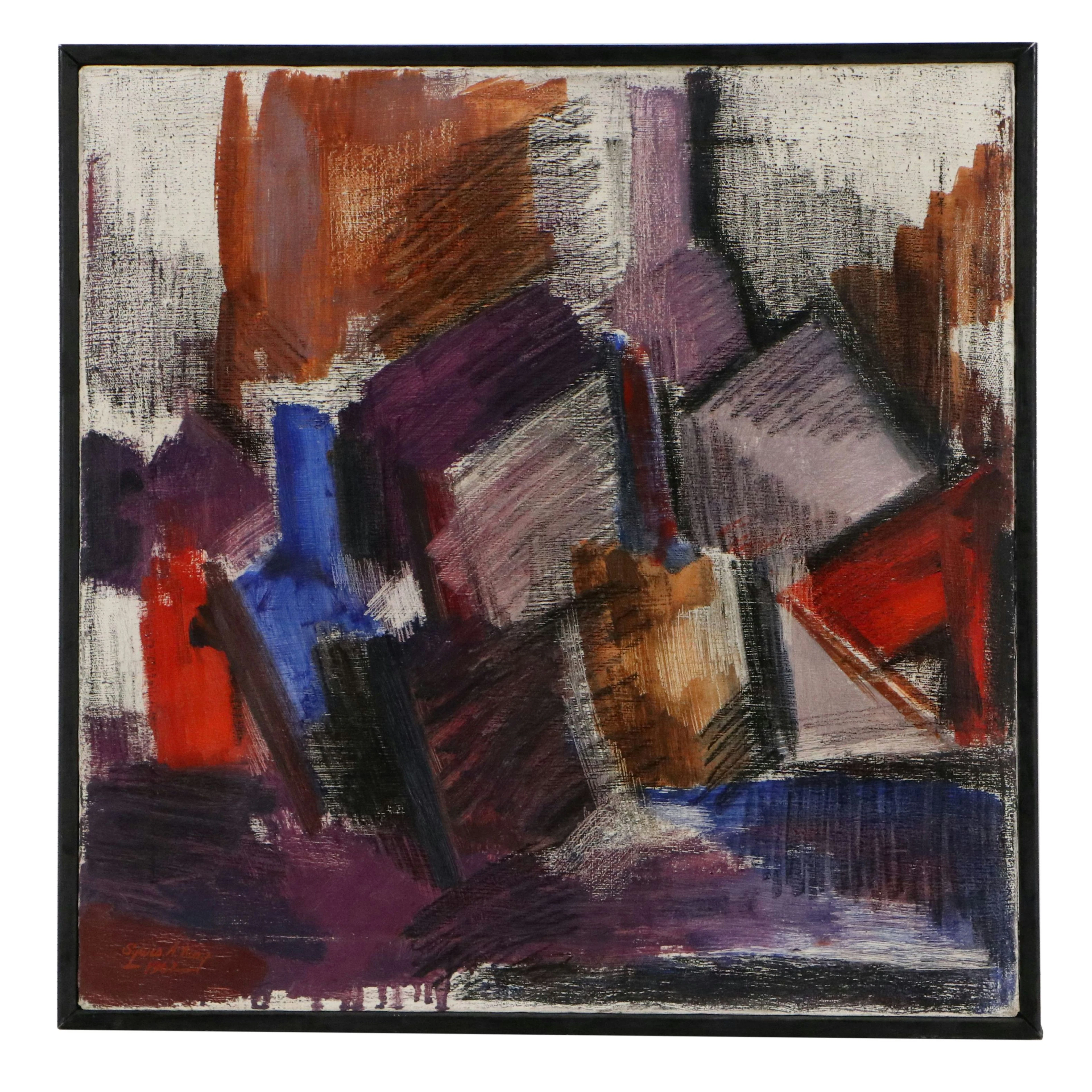 Sylvia A. King Abstract Oil Painting from Paul Chidlaw's Class, 1962