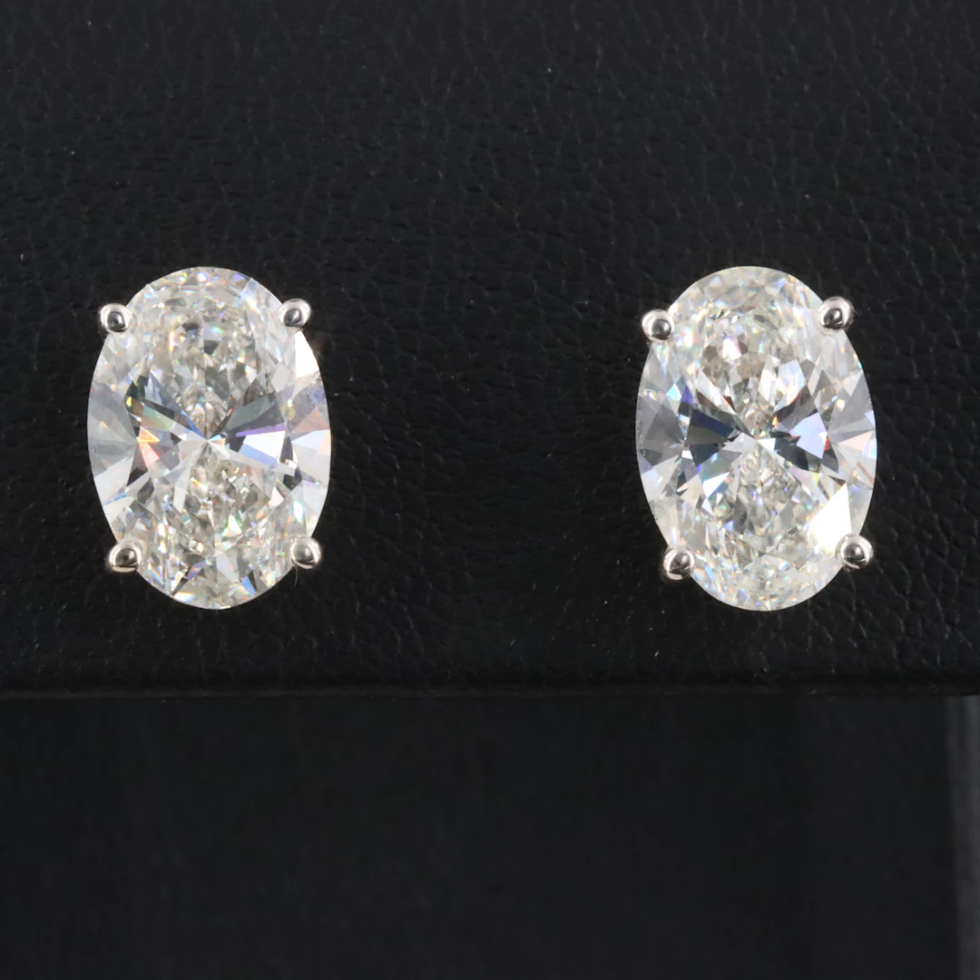 14K 6.00 CTW Lab Grown Diamond Solitaire Earrings with IGI Reports