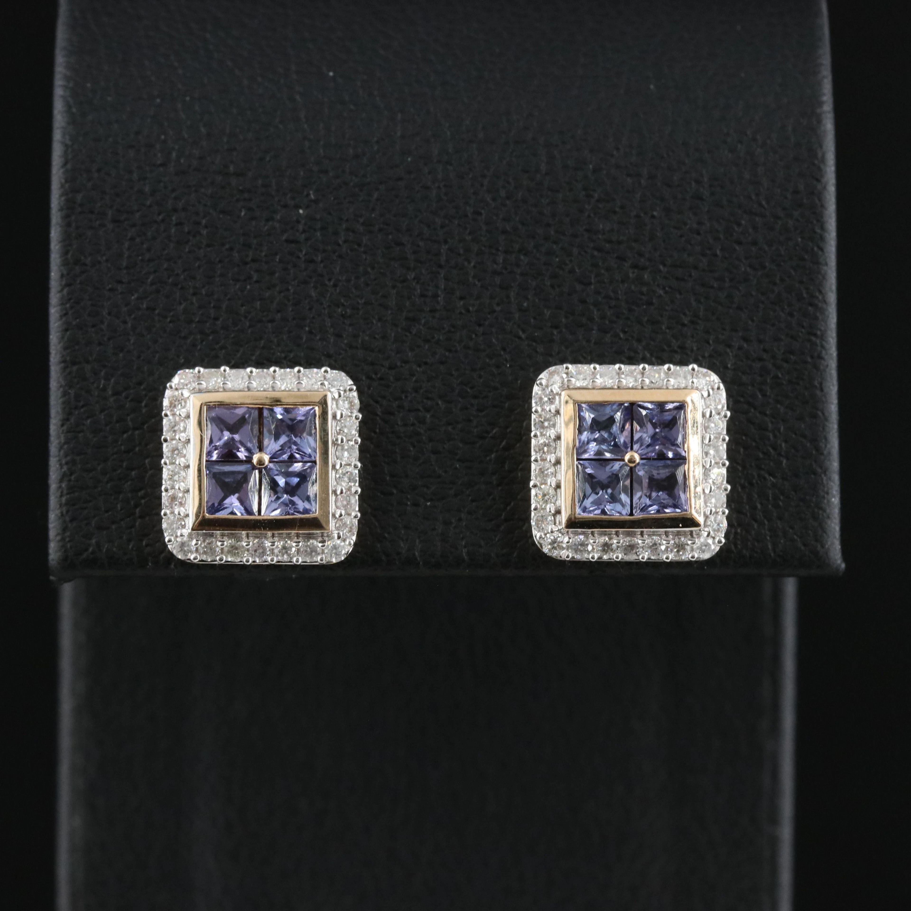 14k Tanzanite and Diamond Earrings
