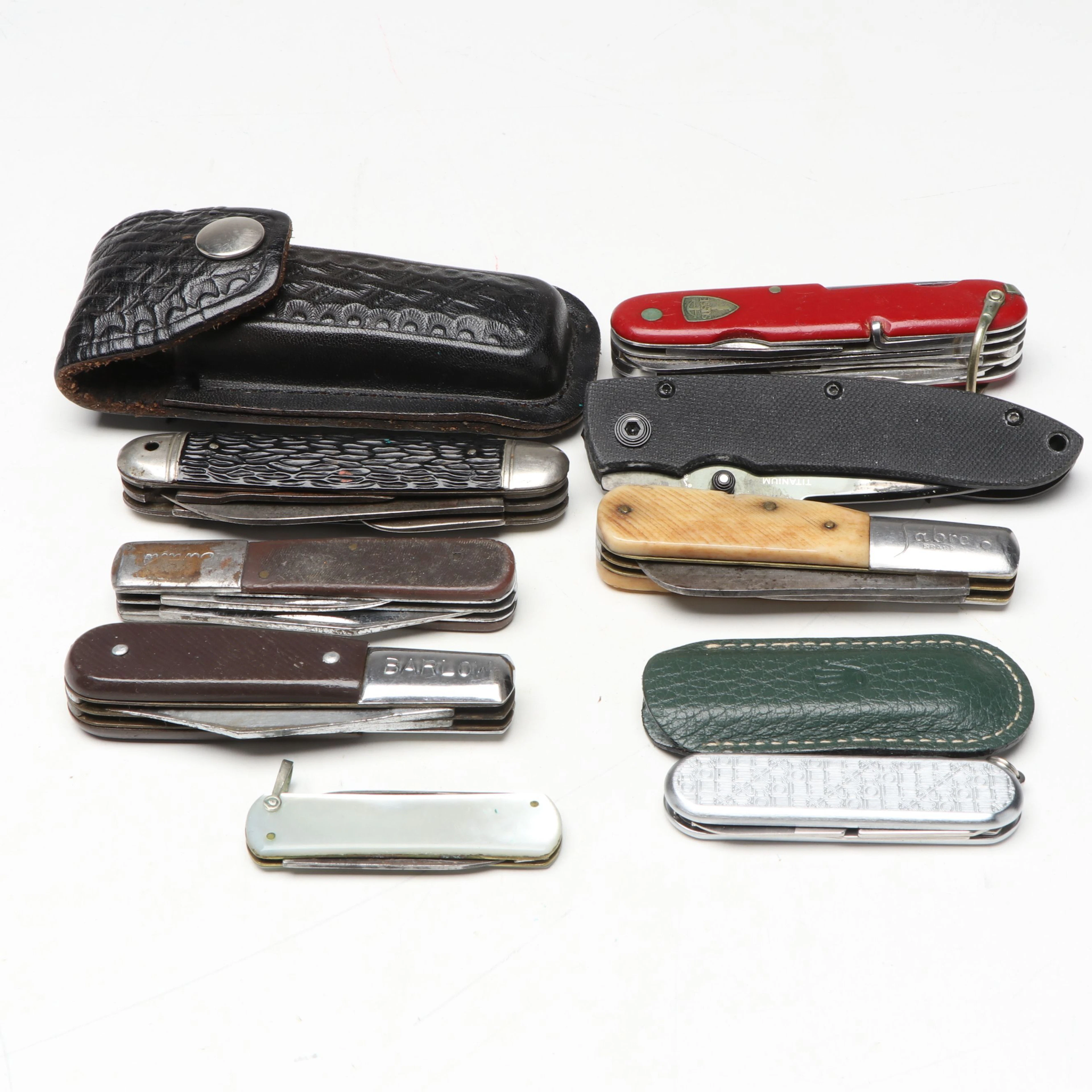 Rolex Pocket Knife with Eddie Bauer Titanium Blade and Other Folding Knives