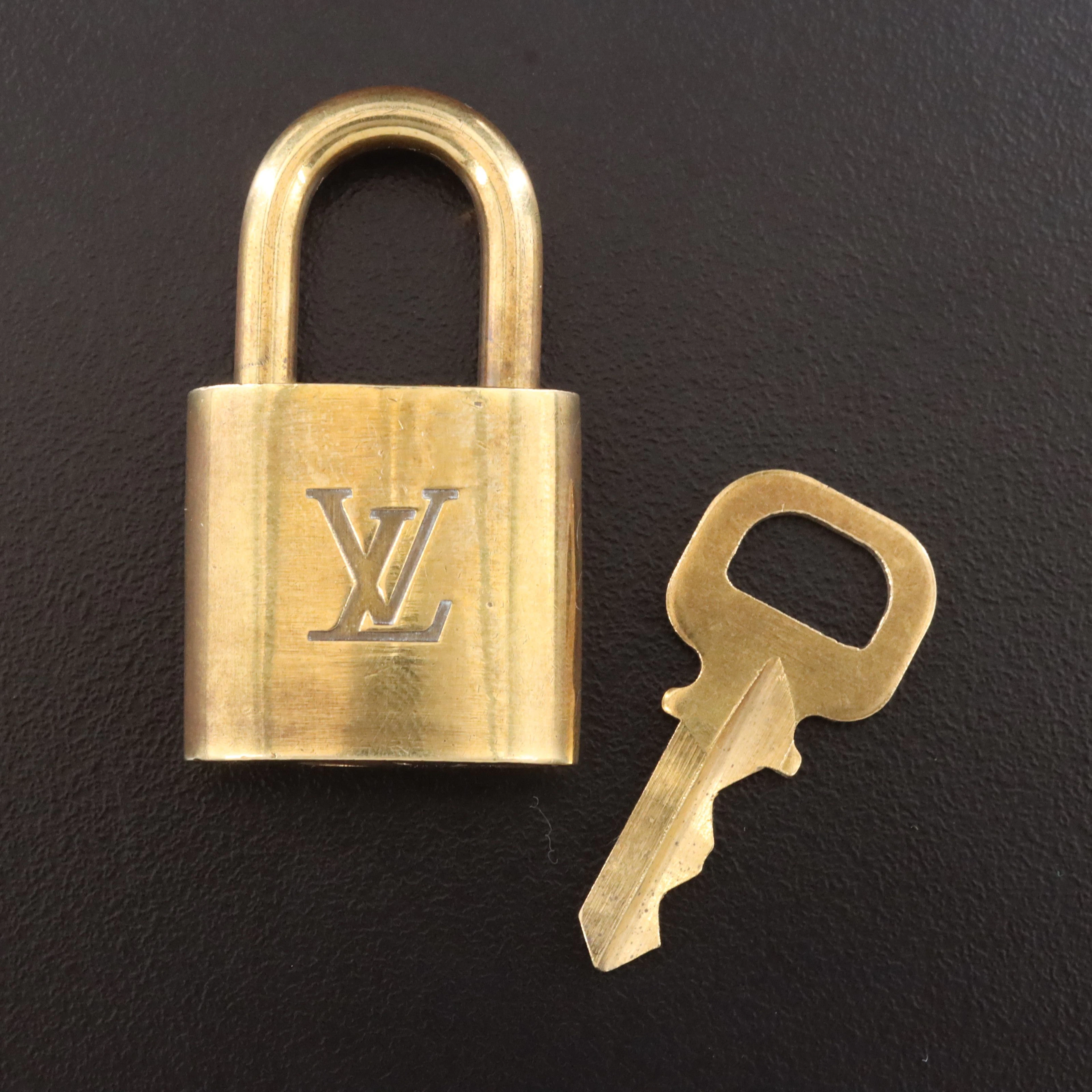 Louis Vuitton Brass Luggage Padlock and Key