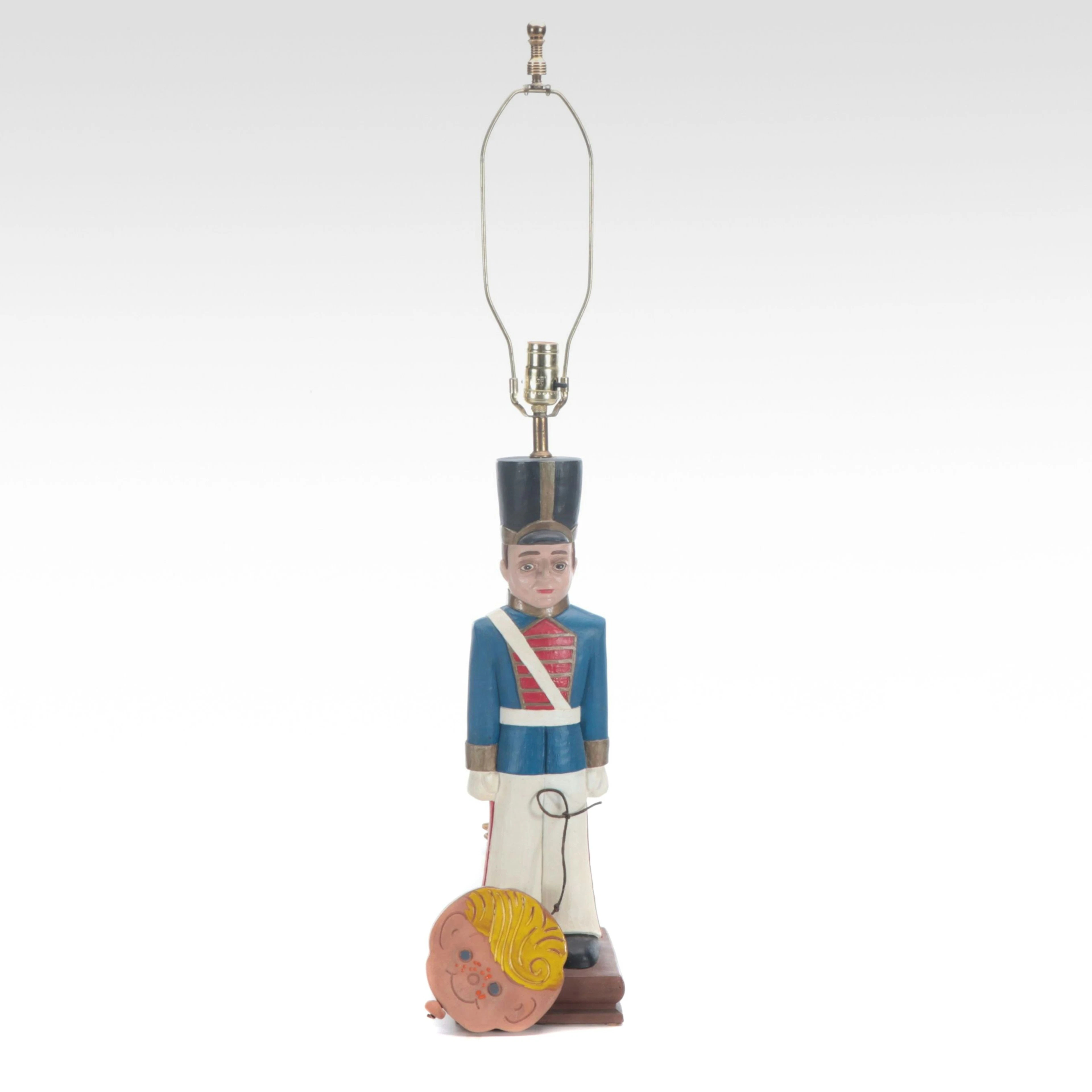 R. Steele Chalkware Toy Soldier Table Lamp, 1973