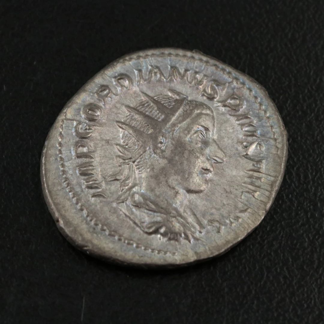 Ancient Roman Imperial AR Antoninianus Coin of Gordian III, ca. 239 A.D.