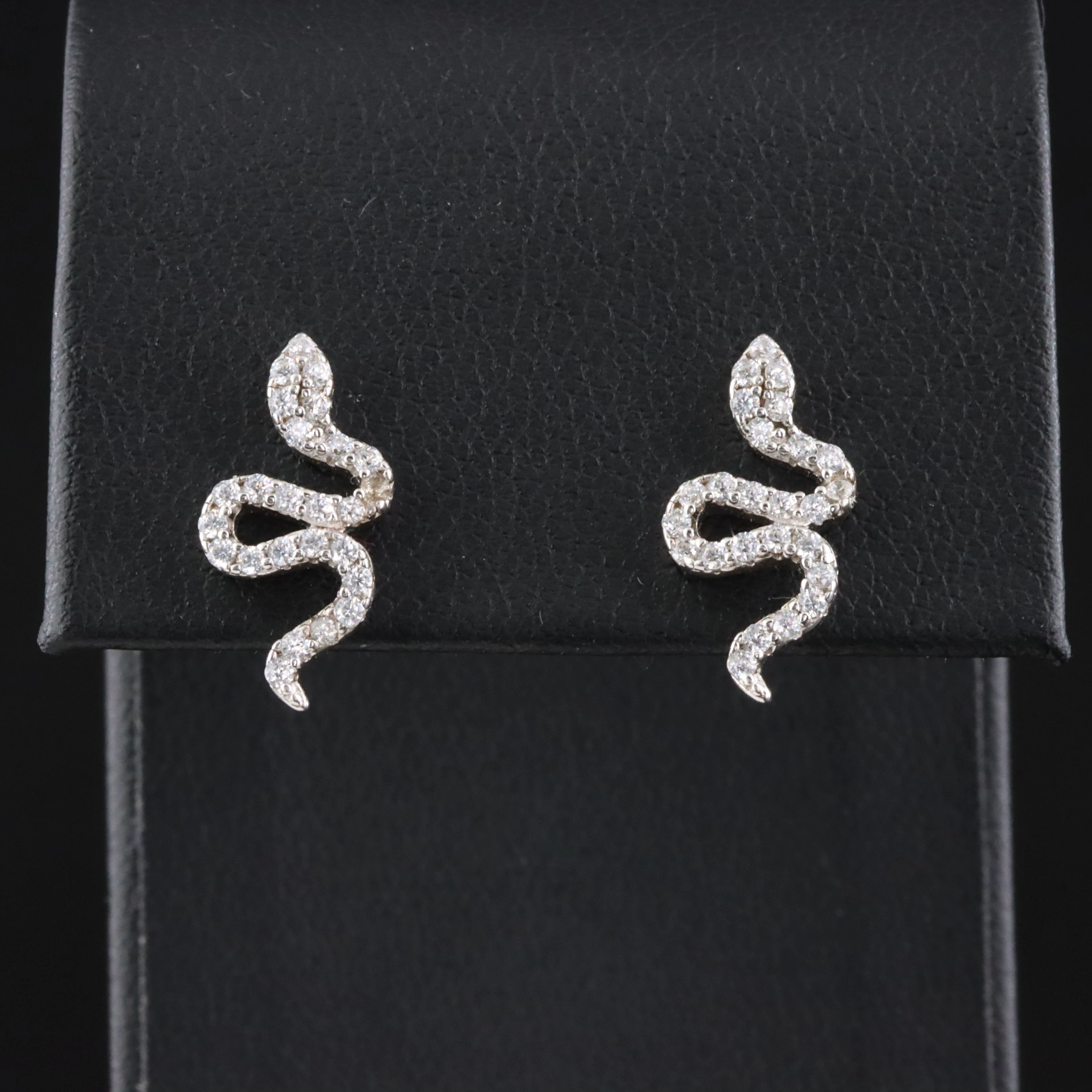 Sterling CZ Serpent Earrings
