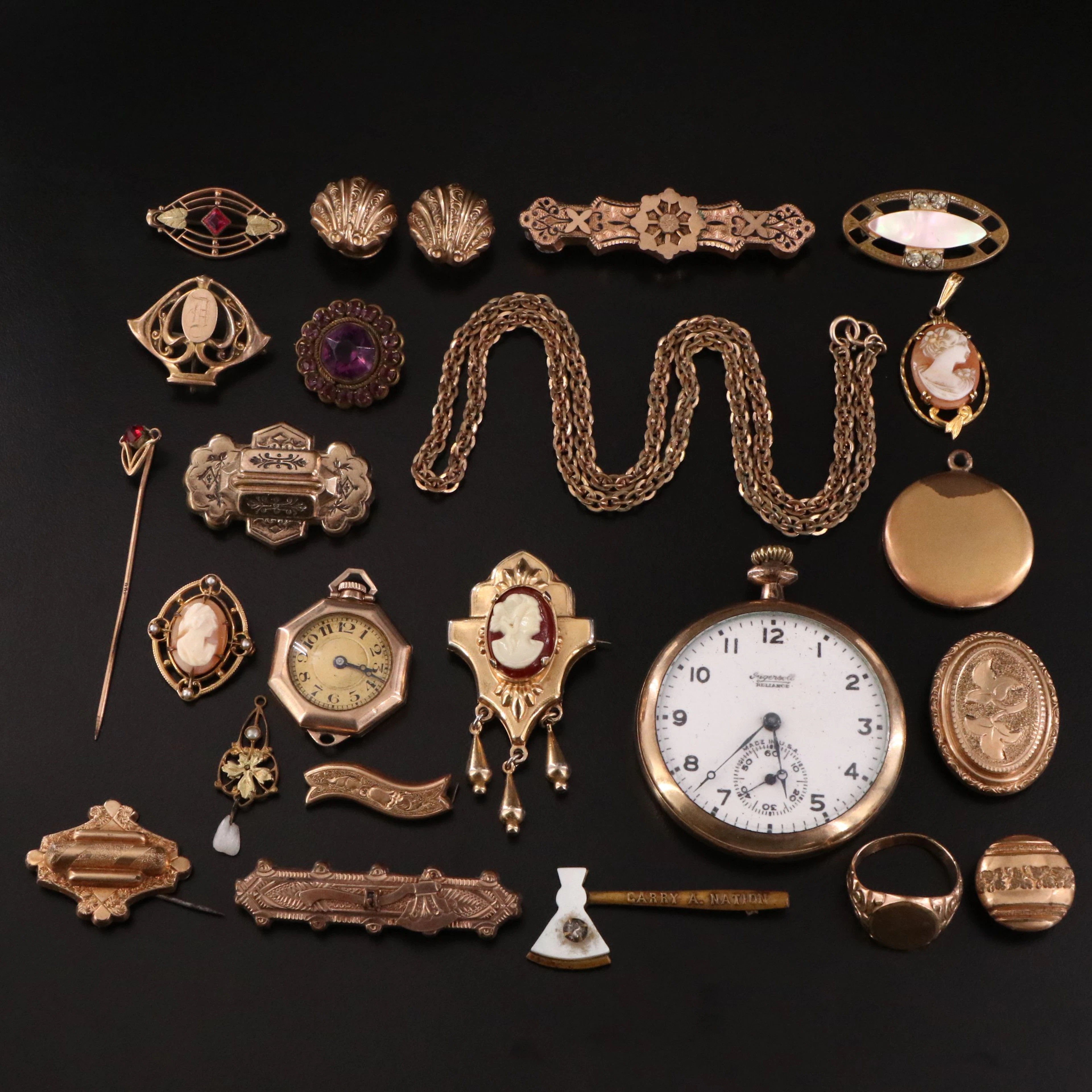 Victorian & Antique Jewelry Collection Including American Temperance Movement