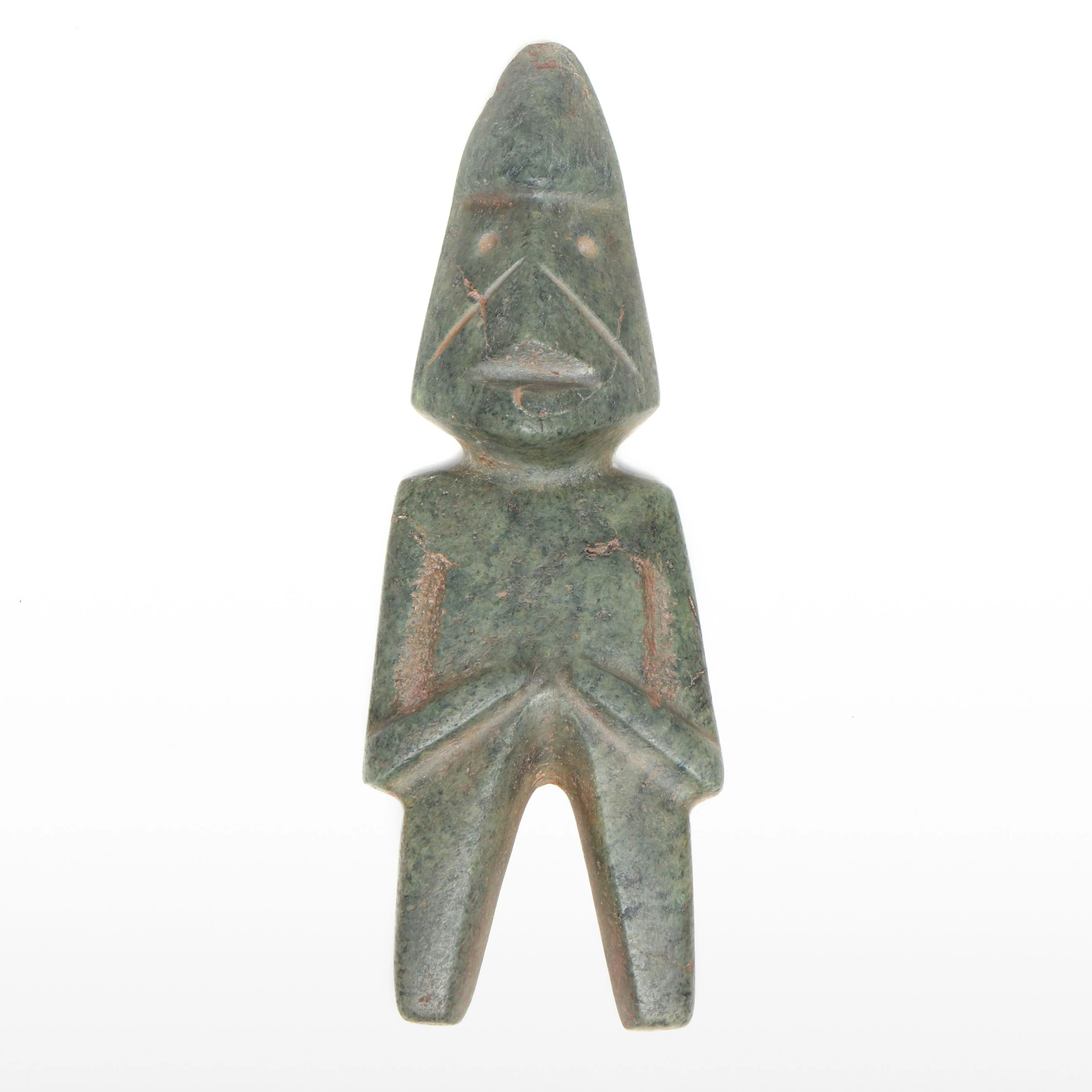 Pre-Columbian Mezcala Carved Serpentine Standing Figure