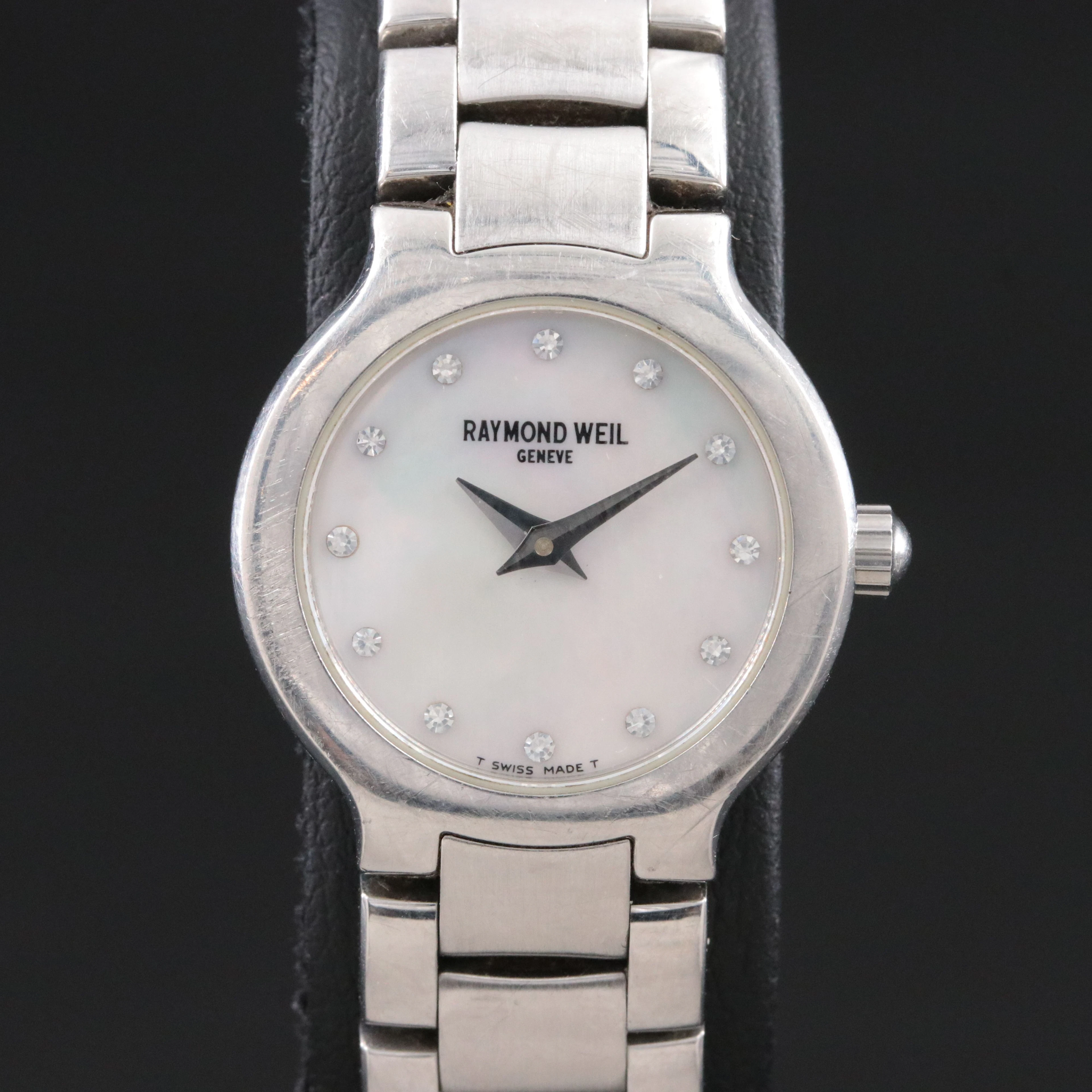 Raymond Weil M.O.P. Dial Glass Crystal Markers Steel Watch Model 5892