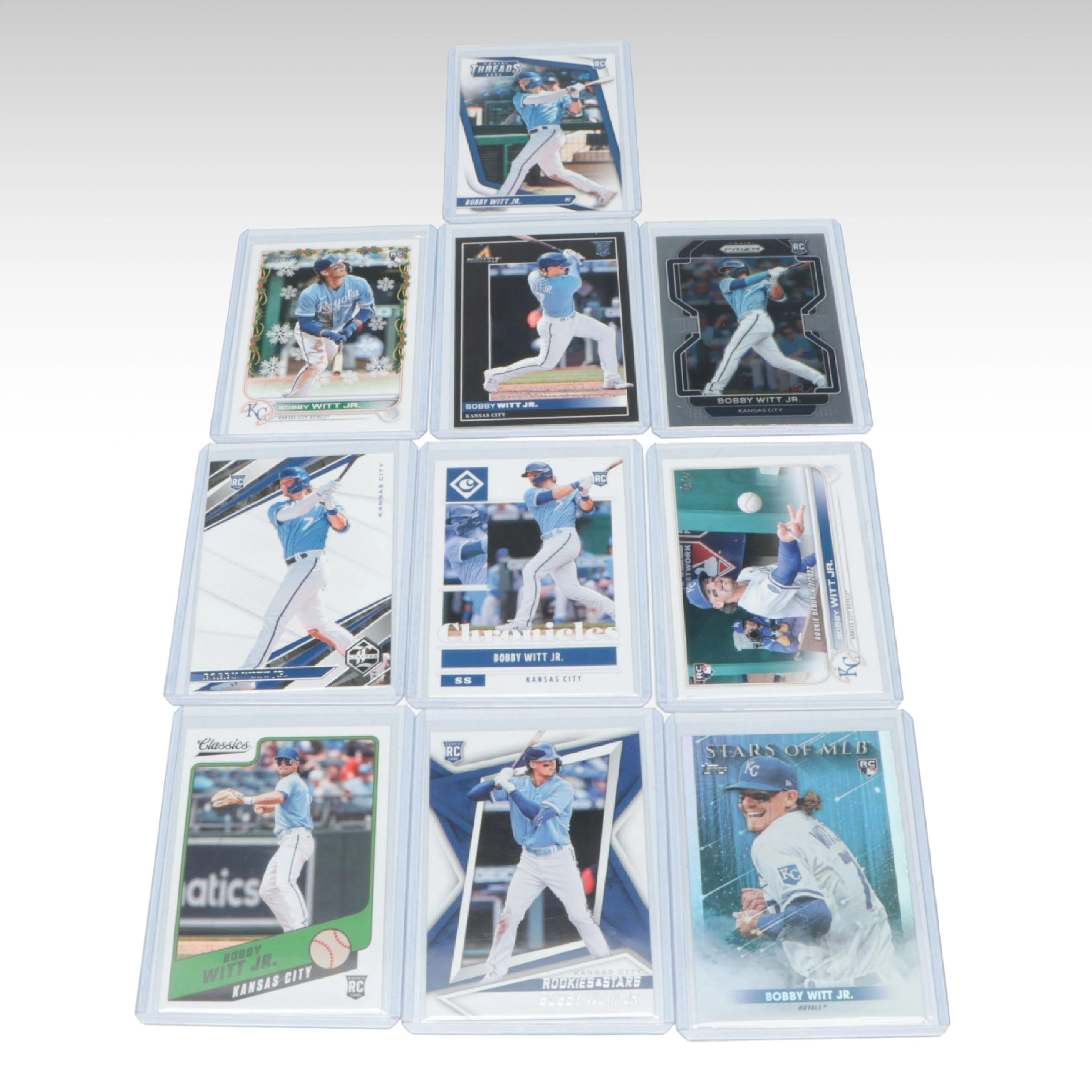 Ten Bobby Witt Jr. Kansas City Royals Rookie Baseball Cards
