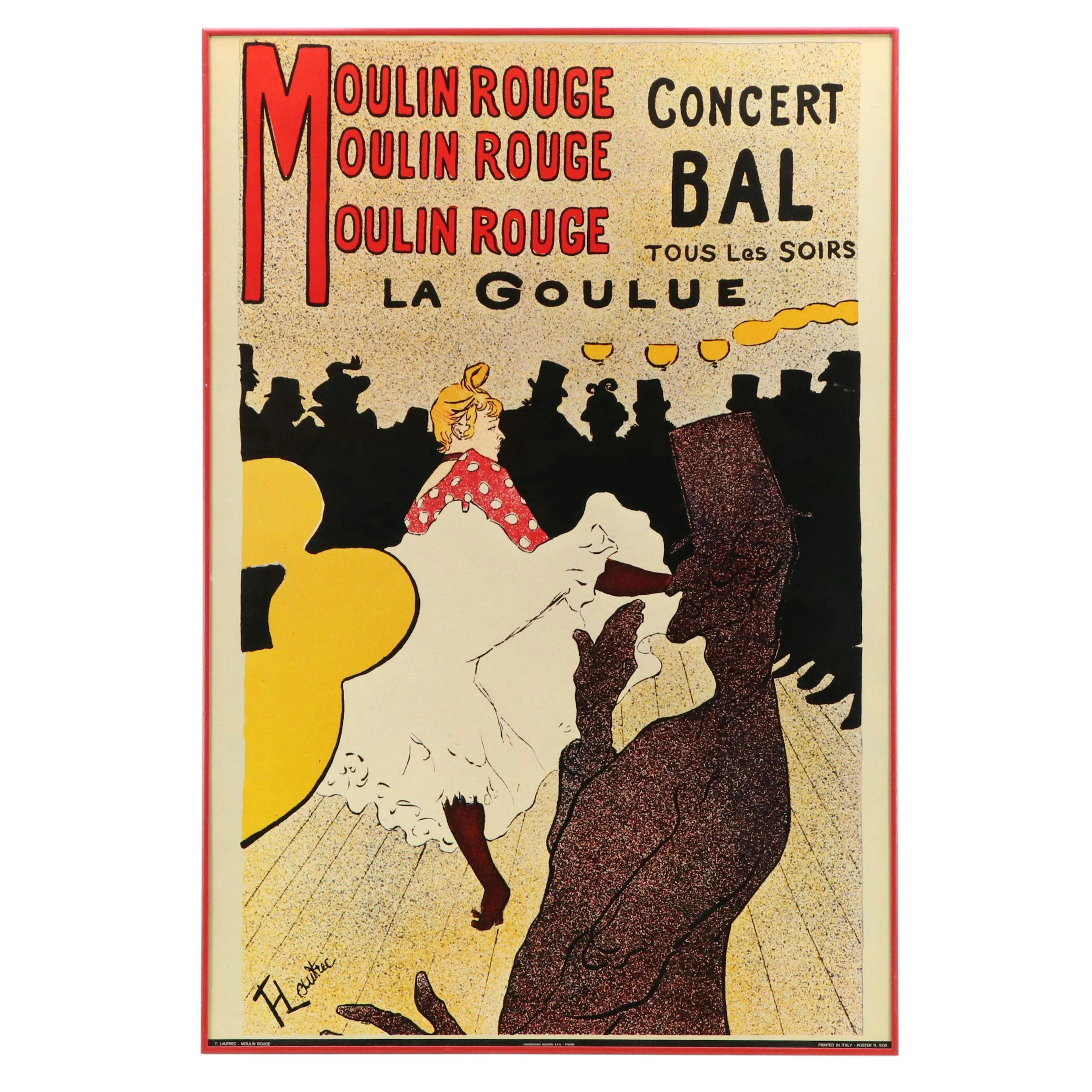 Offset Lithograph After Henri Toulouse-Lautrec "Moulin Rouge: La Goulue"