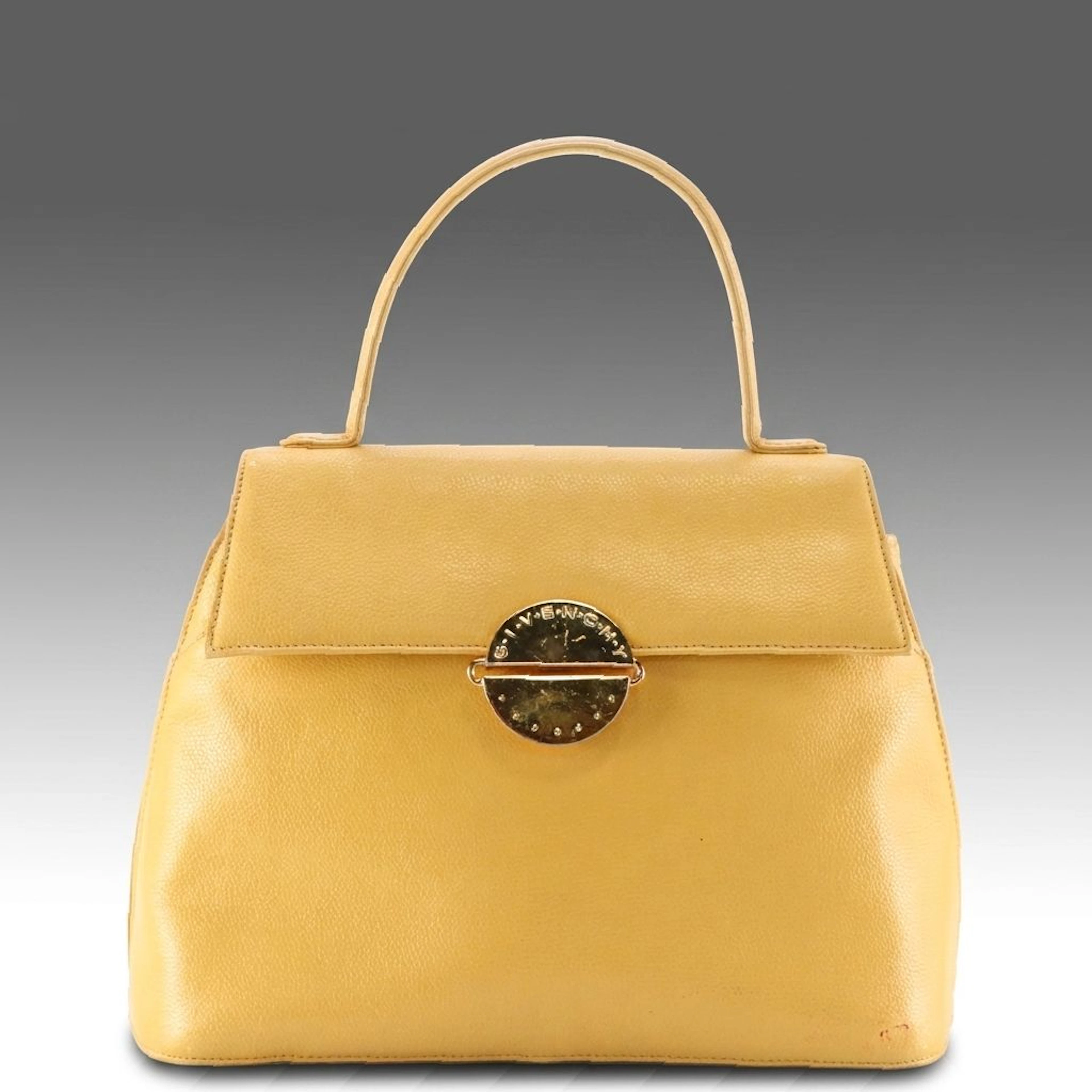 Givenchy Top Handle Satchel Bag in Yellow Grained Leather