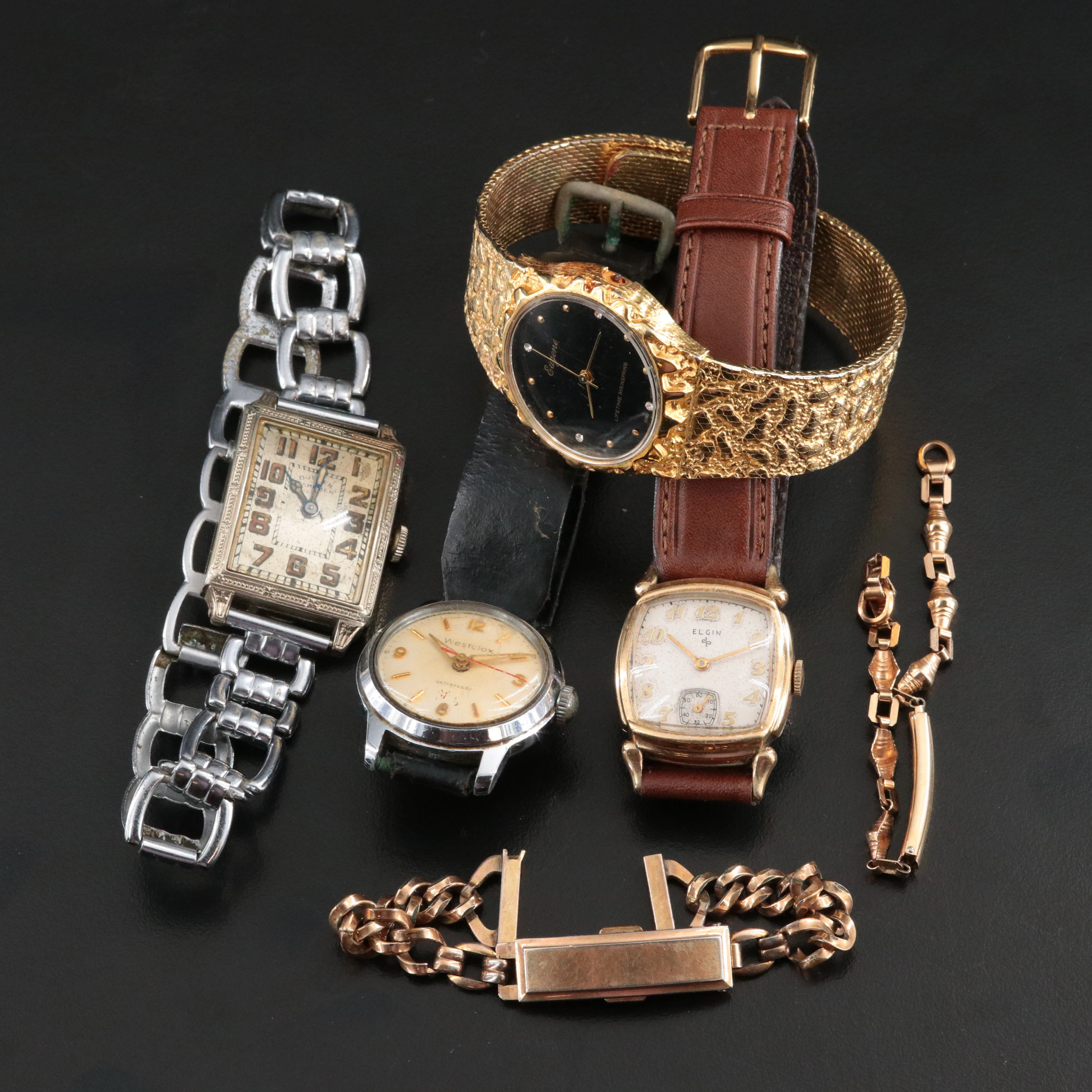 Collection of Stem Wind Watches and Bands Featuring Westclox