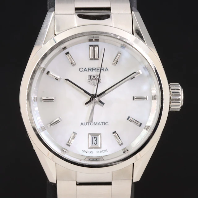 TAG Heuer Carrera Date White Mother-of-Pearl Steel Watch