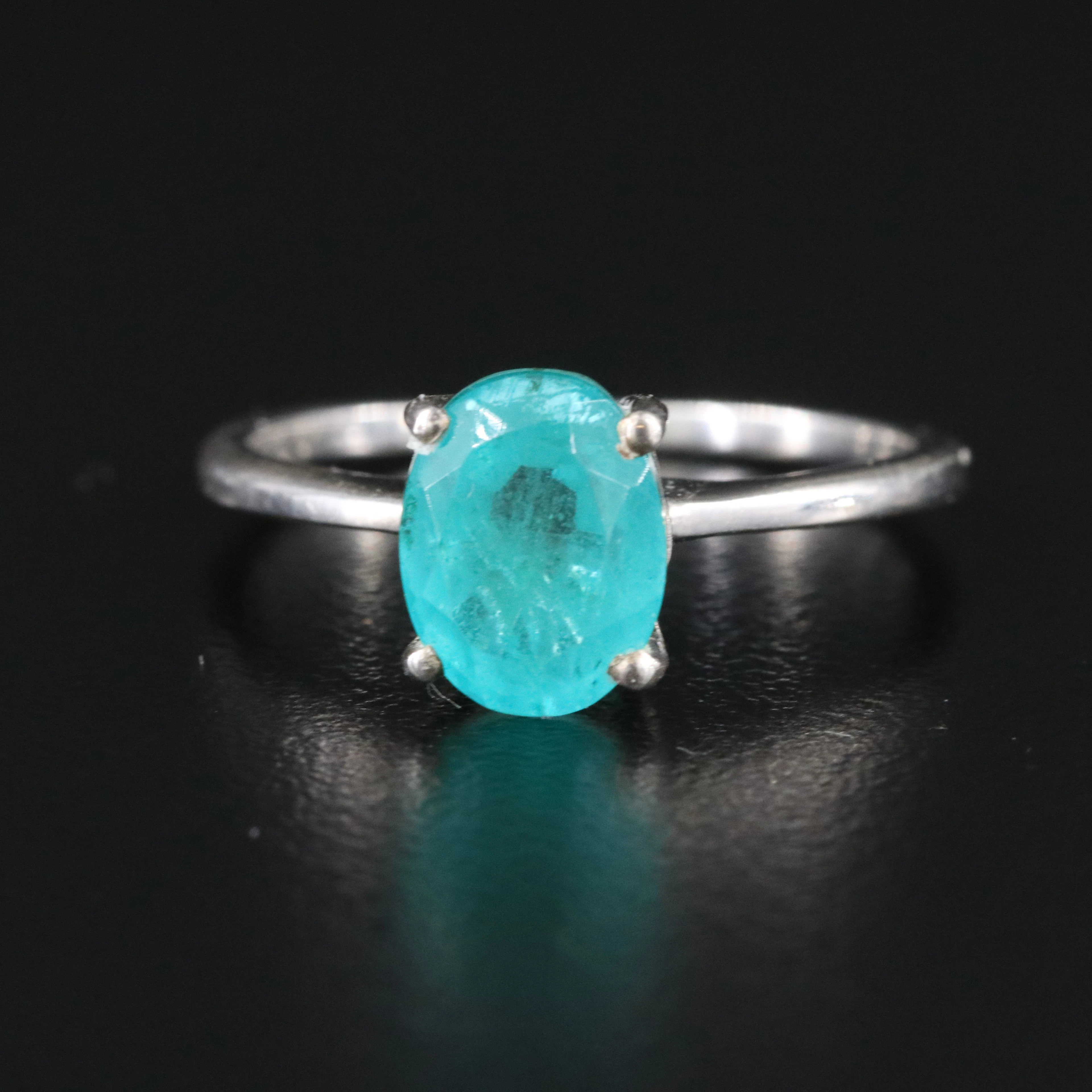 Sterling Solitaire Quartz Beryl Triplet Ring