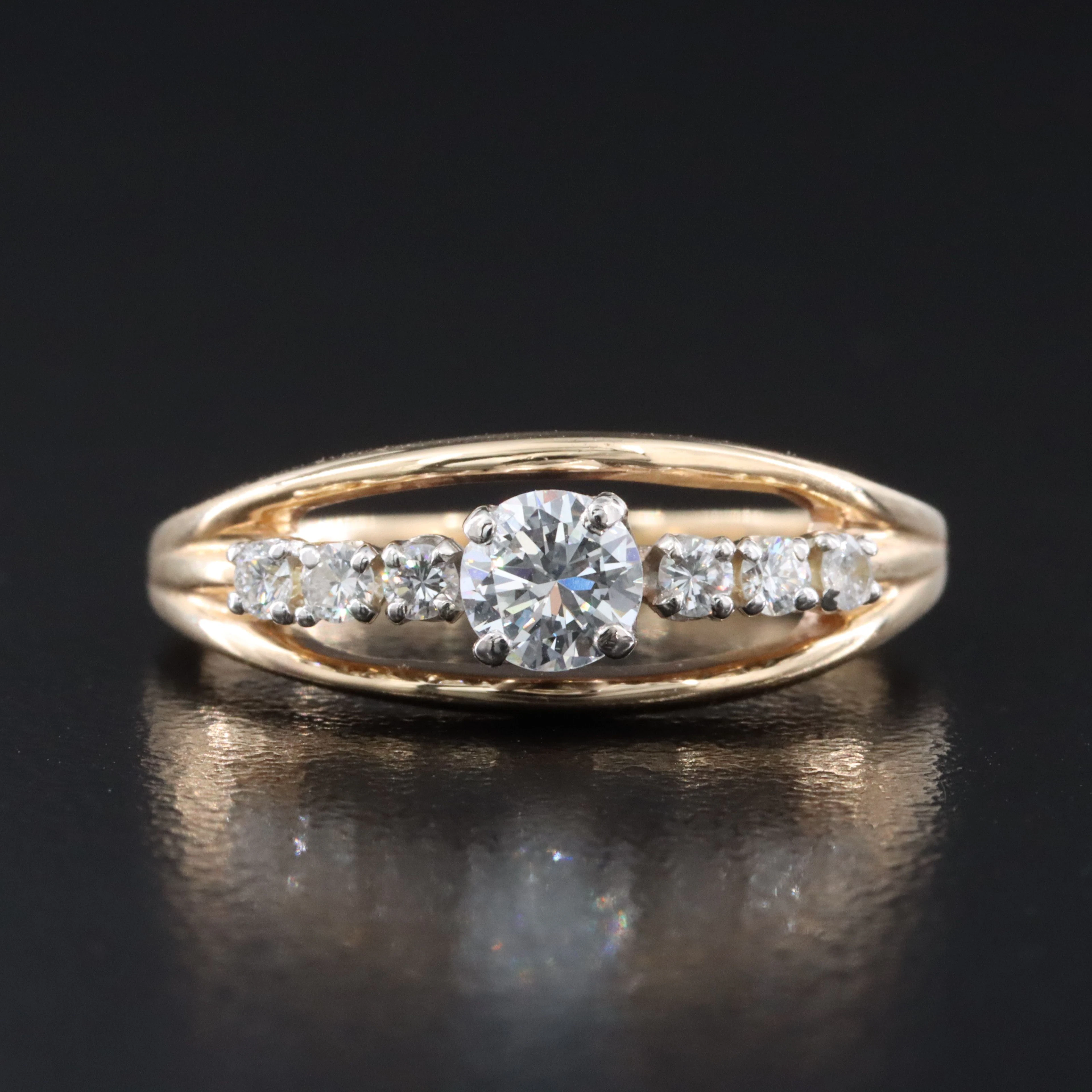 14K 0.52 CTW Diamond Ring with Palladium Accent