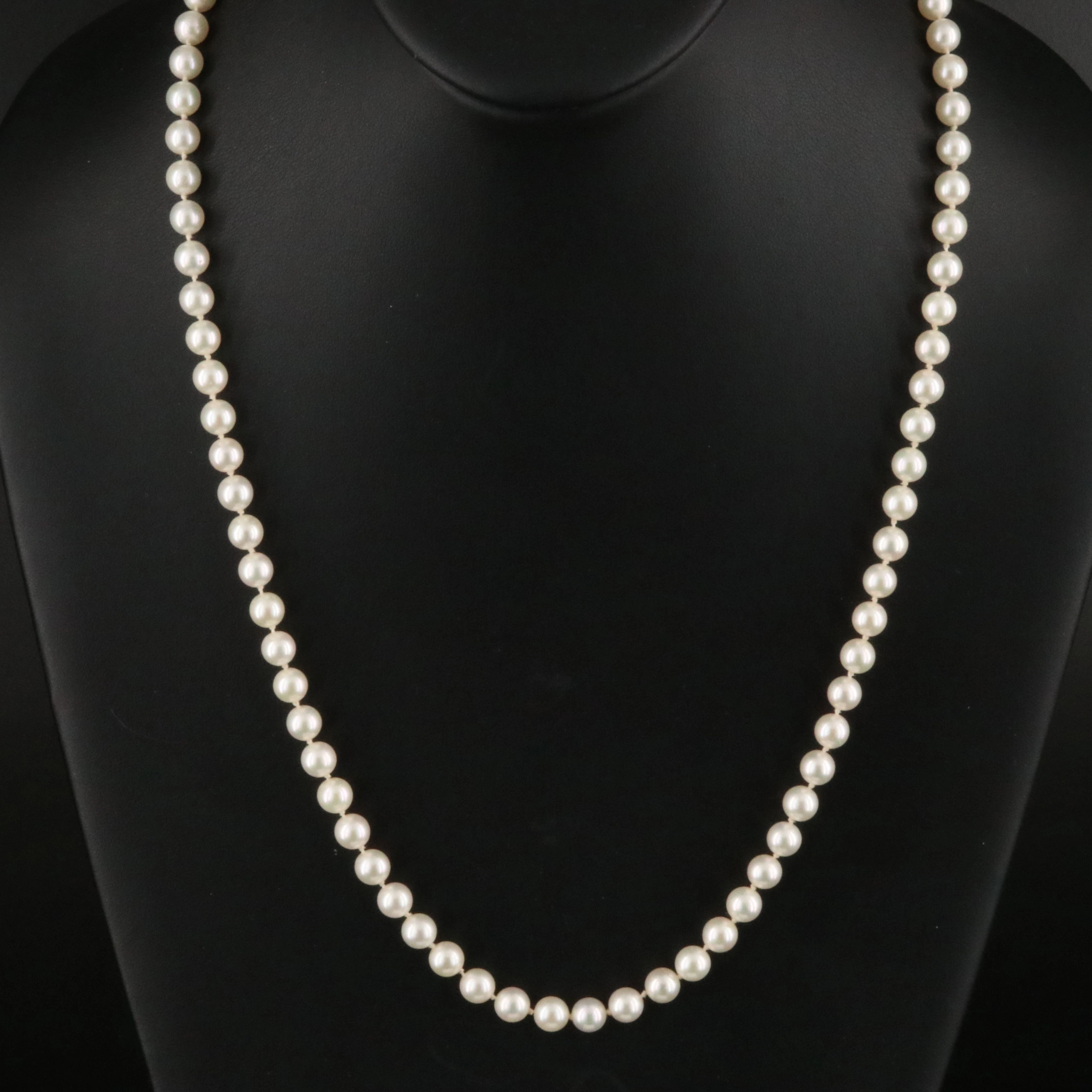 Mikimoto Pearl Matinee Length Necklace with 18K Clasp