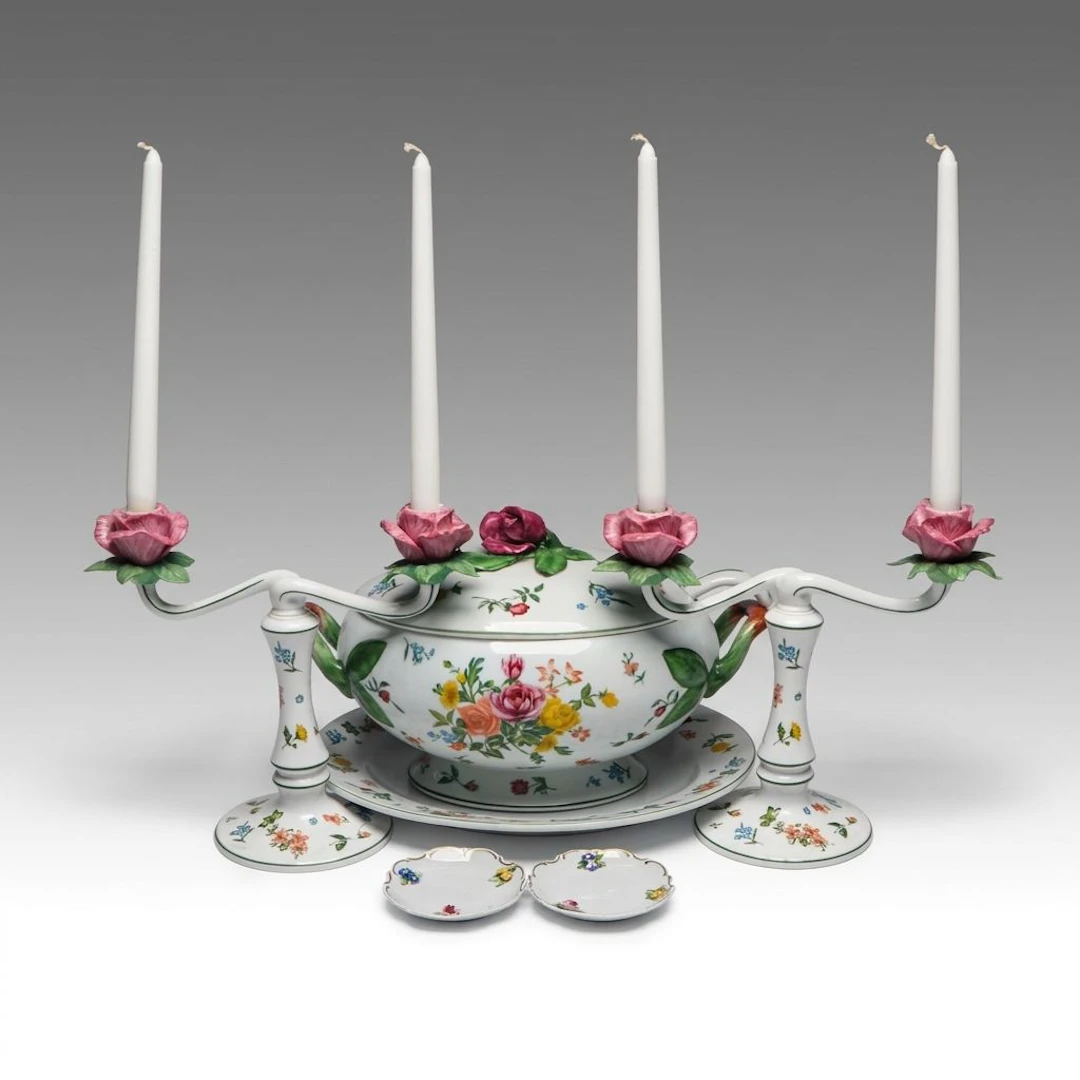Franklin Mint "Les Fleurs de Provence" Porcelain Serveware and Accessories