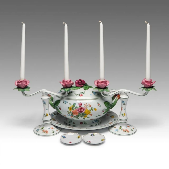 Franklin Mint "Les Fleurs de Provence" Porcelain Serveware and Accessories