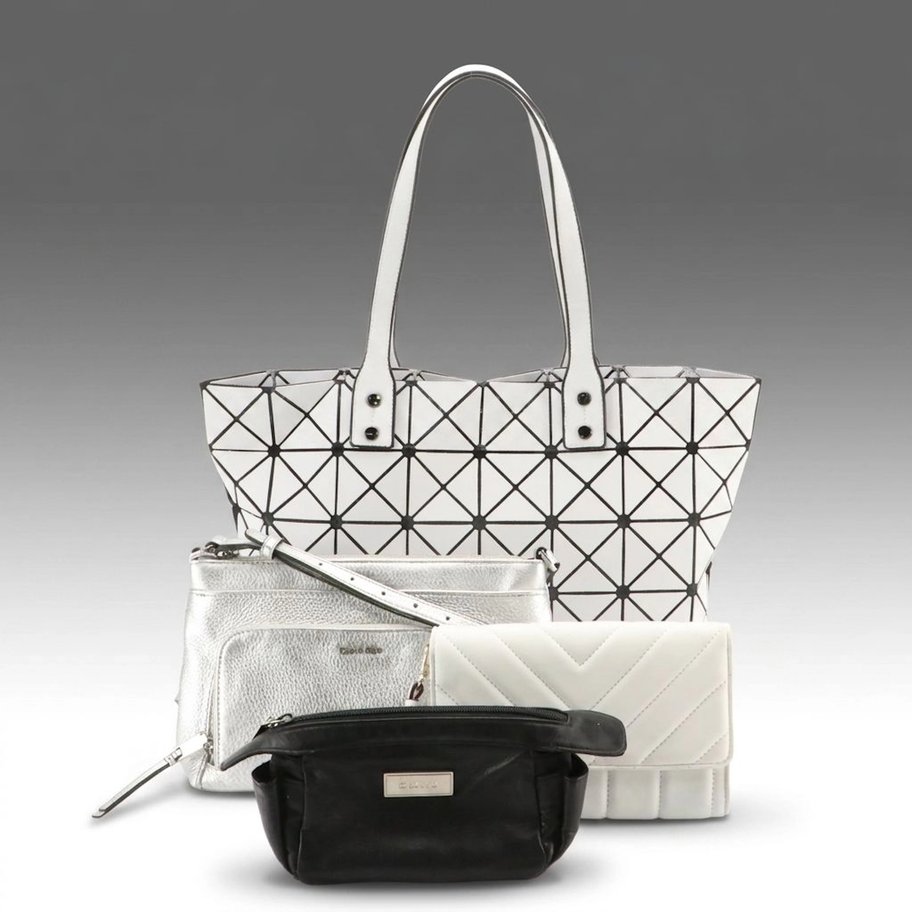 Calvin Klein Crossbody Bag, DKNY Wristlet & Zip Pouch with Other Geometric Tote