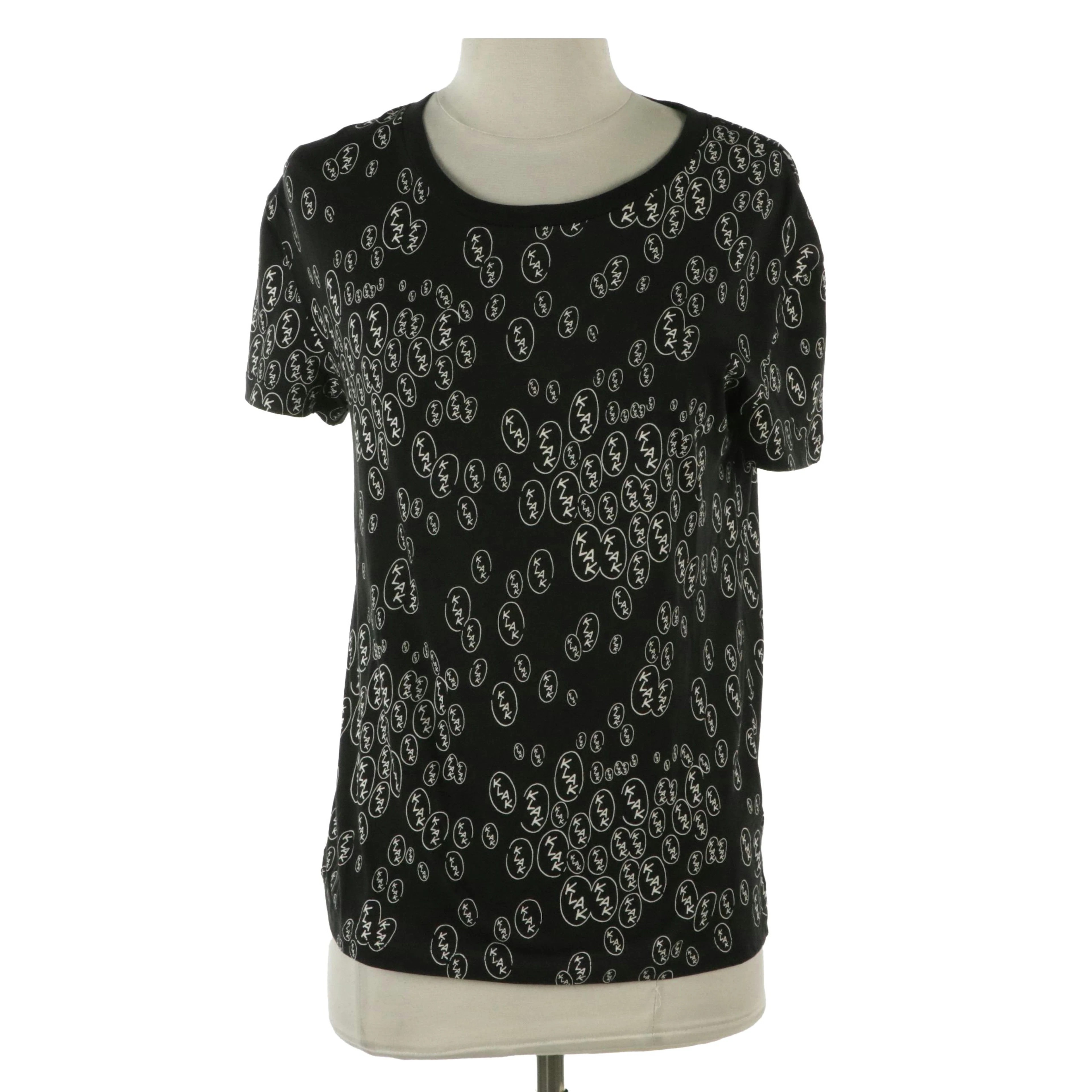 Celine x Christian Marclay "Klak" Logo Graphic Tee in B&W Cotton