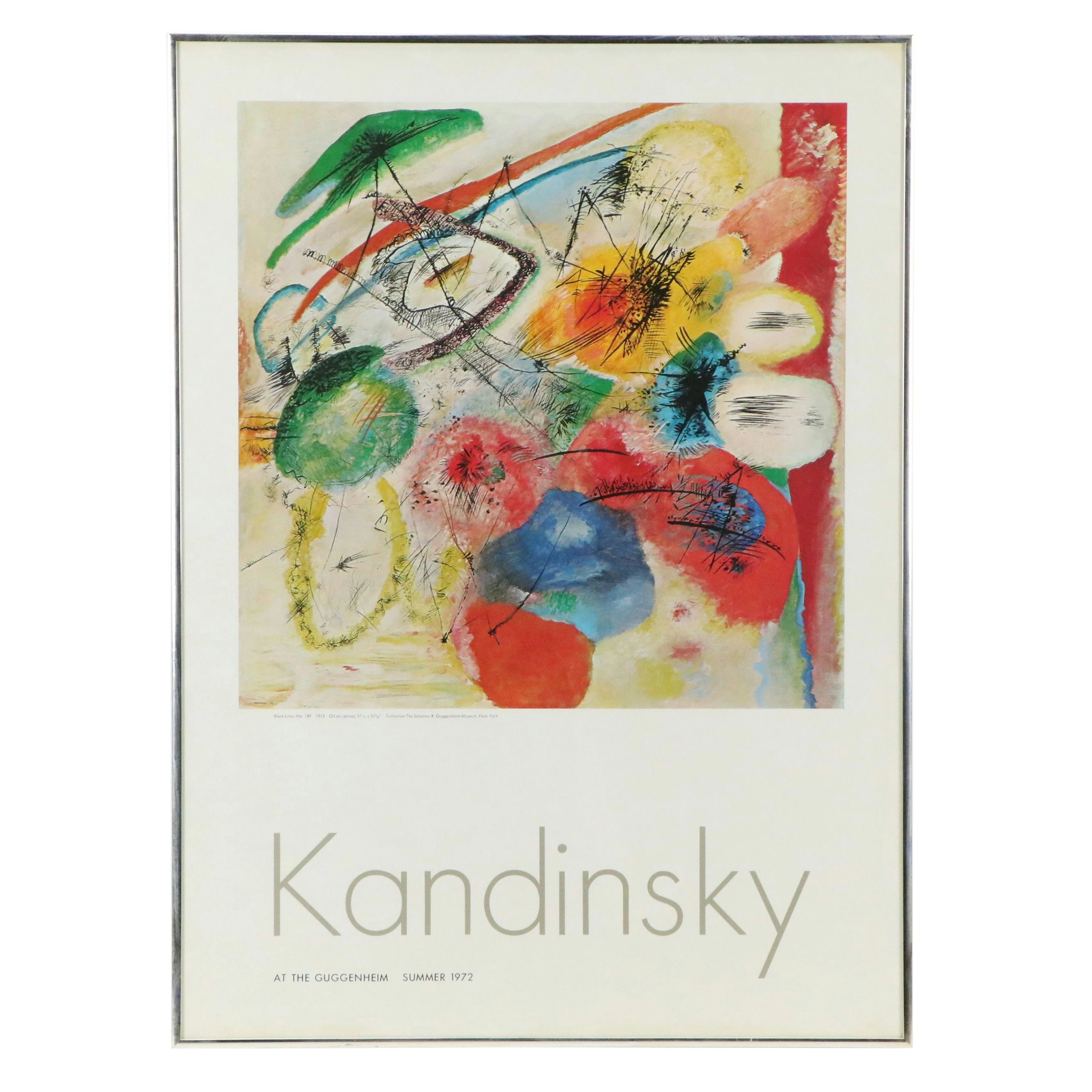 After Wassily Kandinksy Offset Lithograph Exhibition Poster, 1972