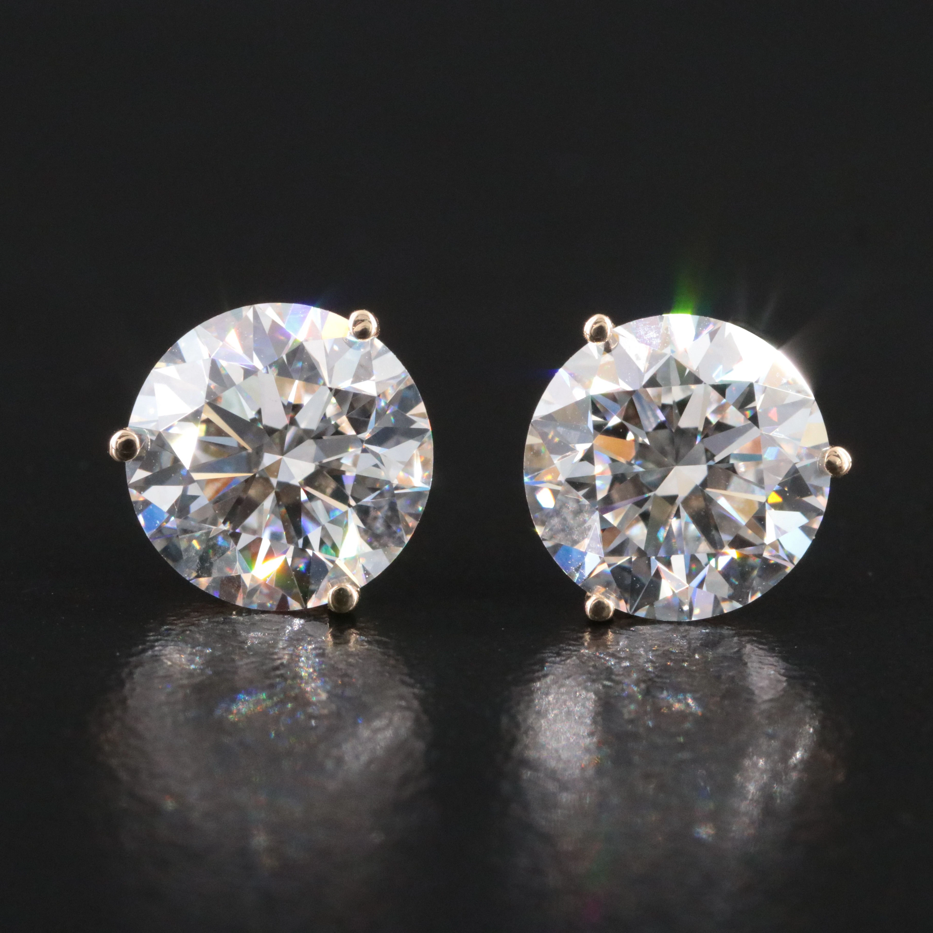 14K 5.96 CTW Lab Grown Diamond Stud Earrings with IGI Reports