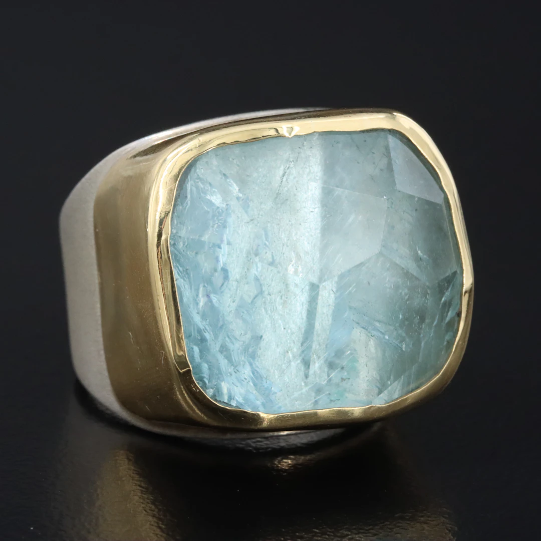 Sterling and 18K Topaz Ring