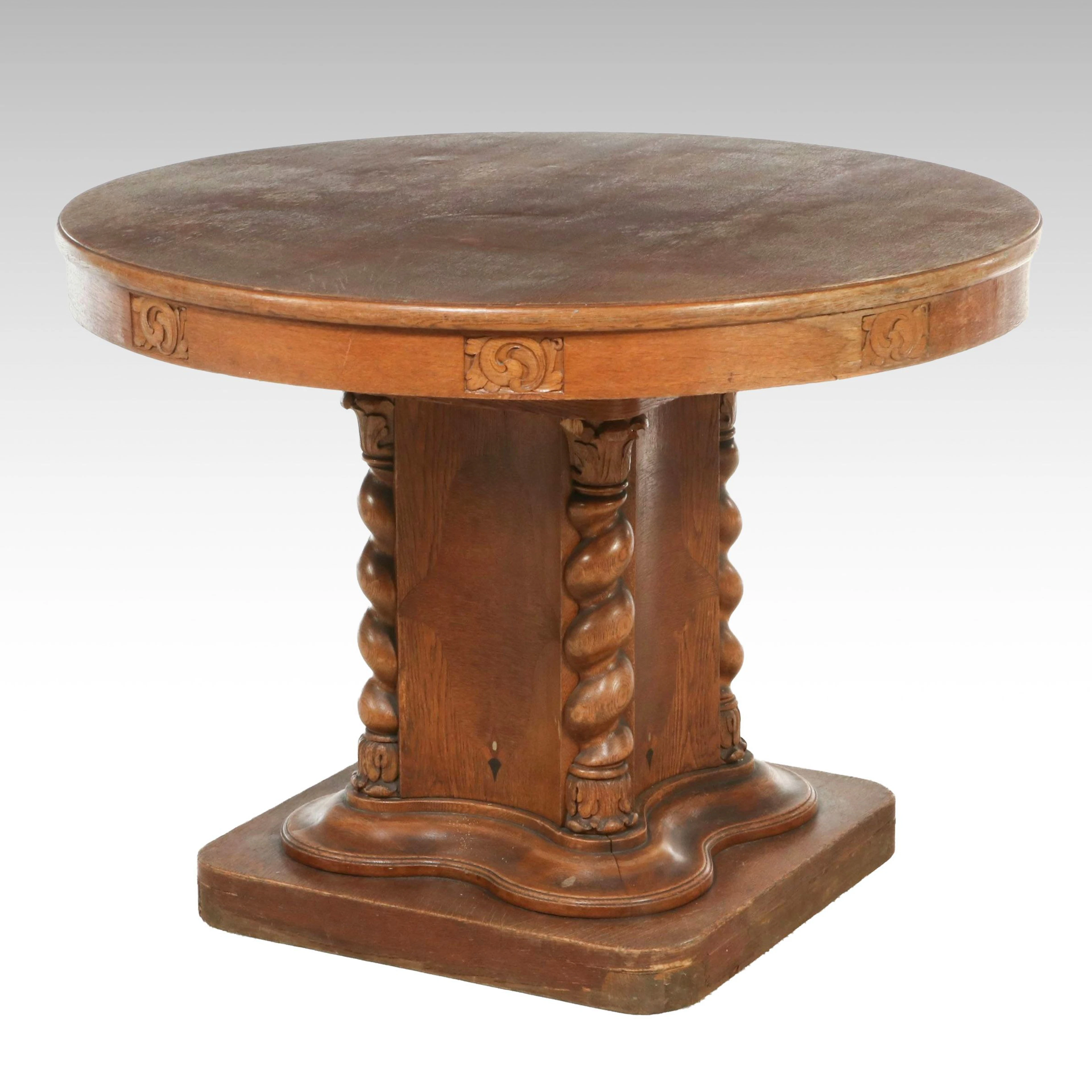 Renaissance Revival Carved Oak Center Table, Late 19th Century