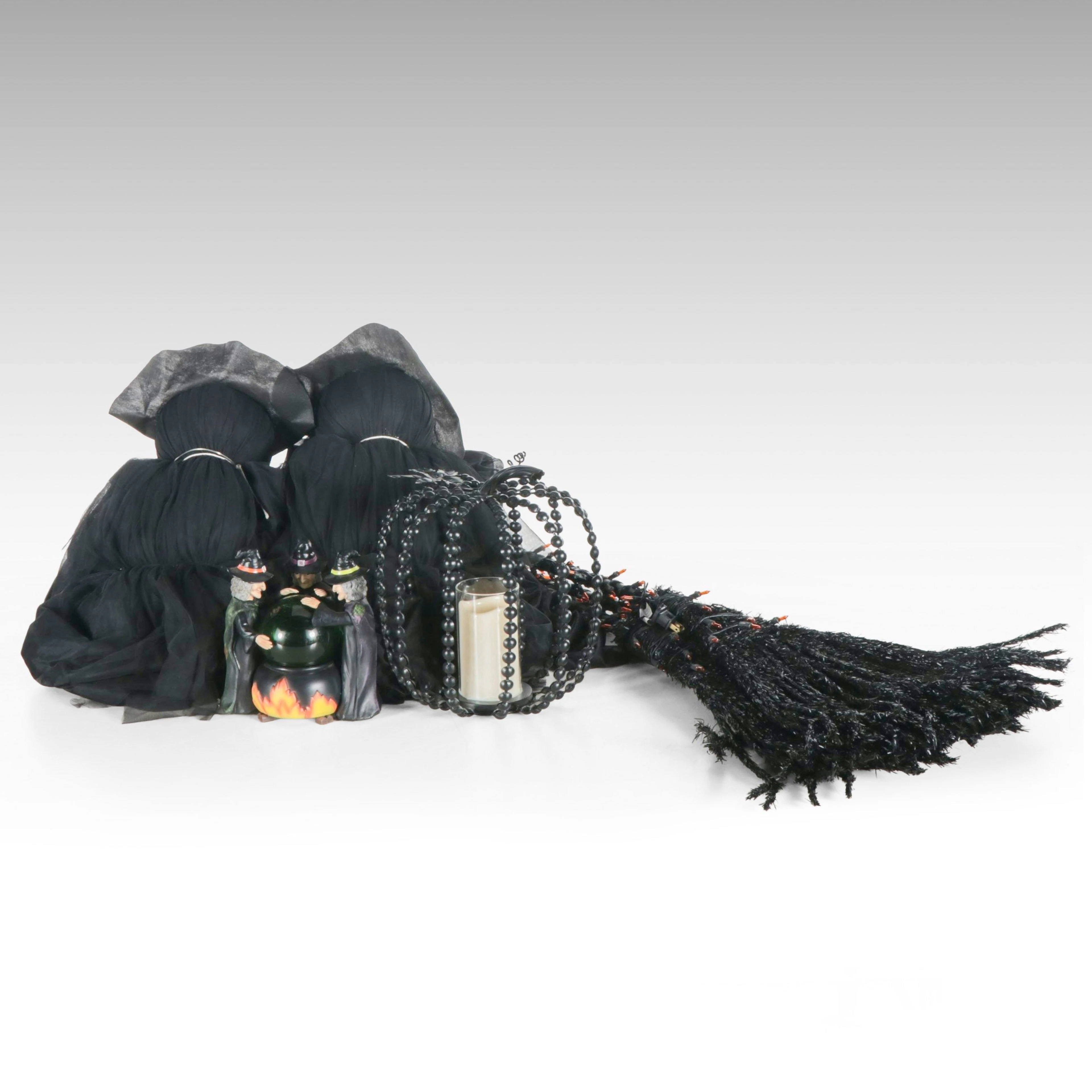 Beaded Pumpkin Candle Holder, Orange String Lights, and More Halloween Décor