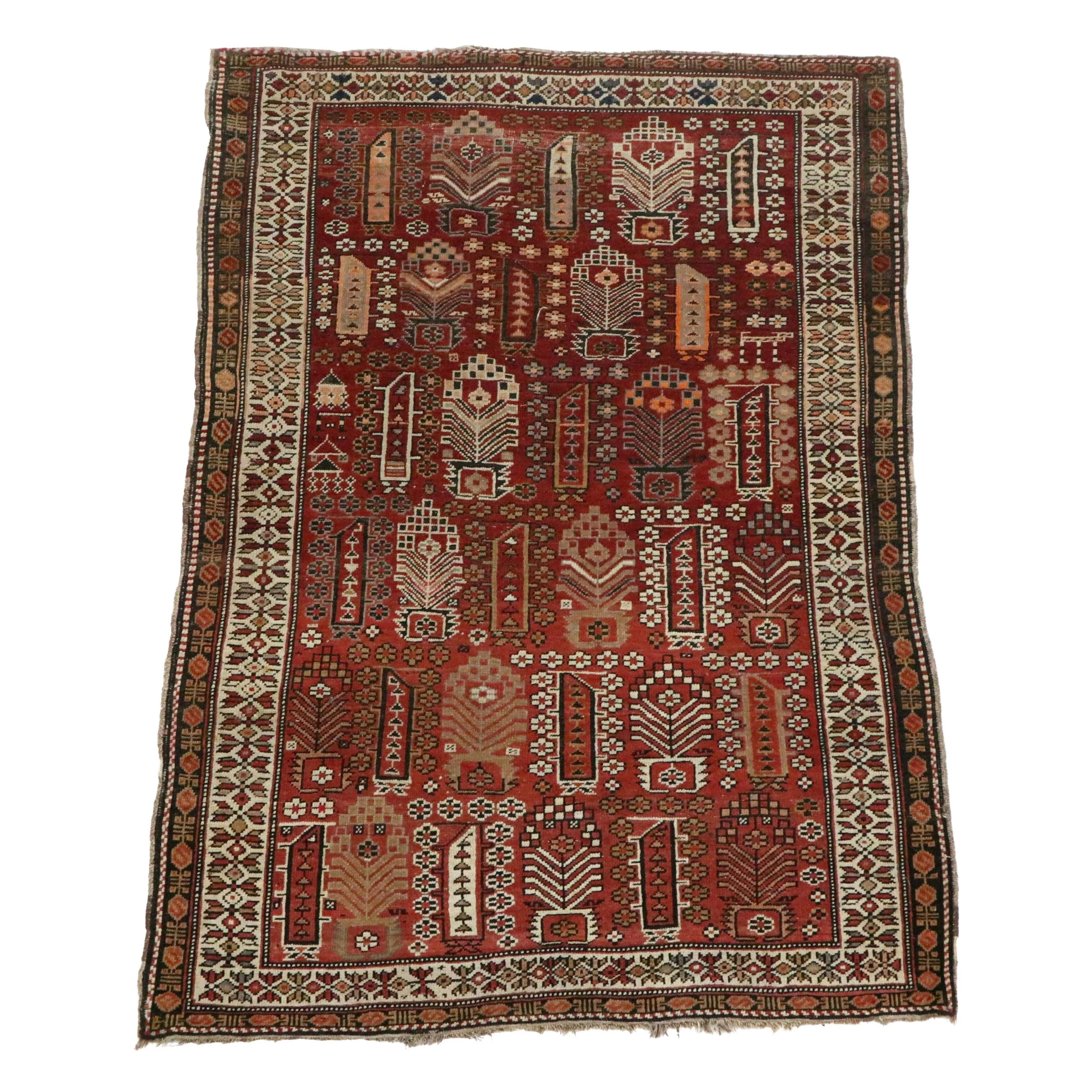 4'1 x 5'9 Hand-Knotted Caucasian Shirvan Area Rug