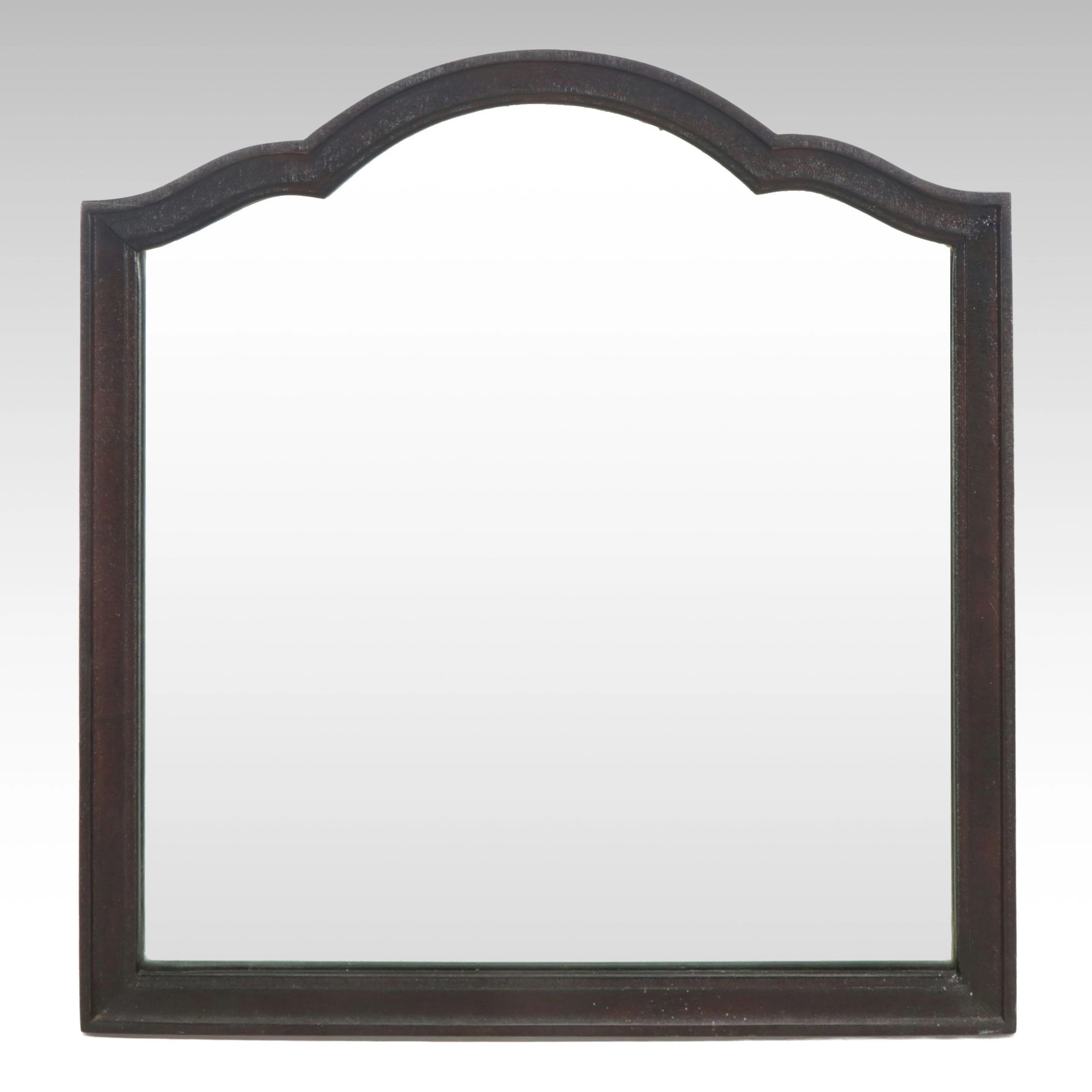 Scalloped Top Wood Dresser Mirror, Vintage