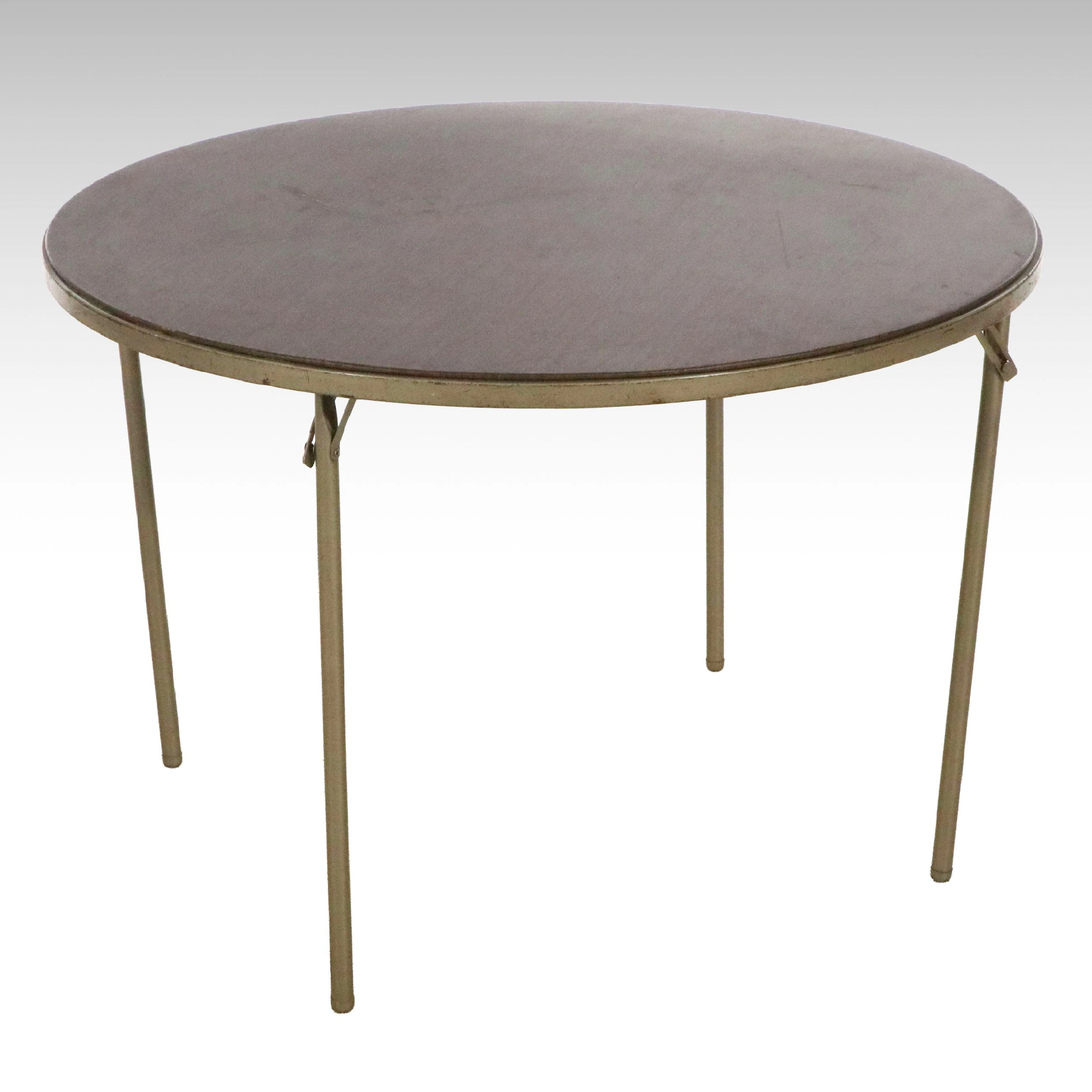 Samsonite Round Folding Card Table, Mid to Late 20th Century