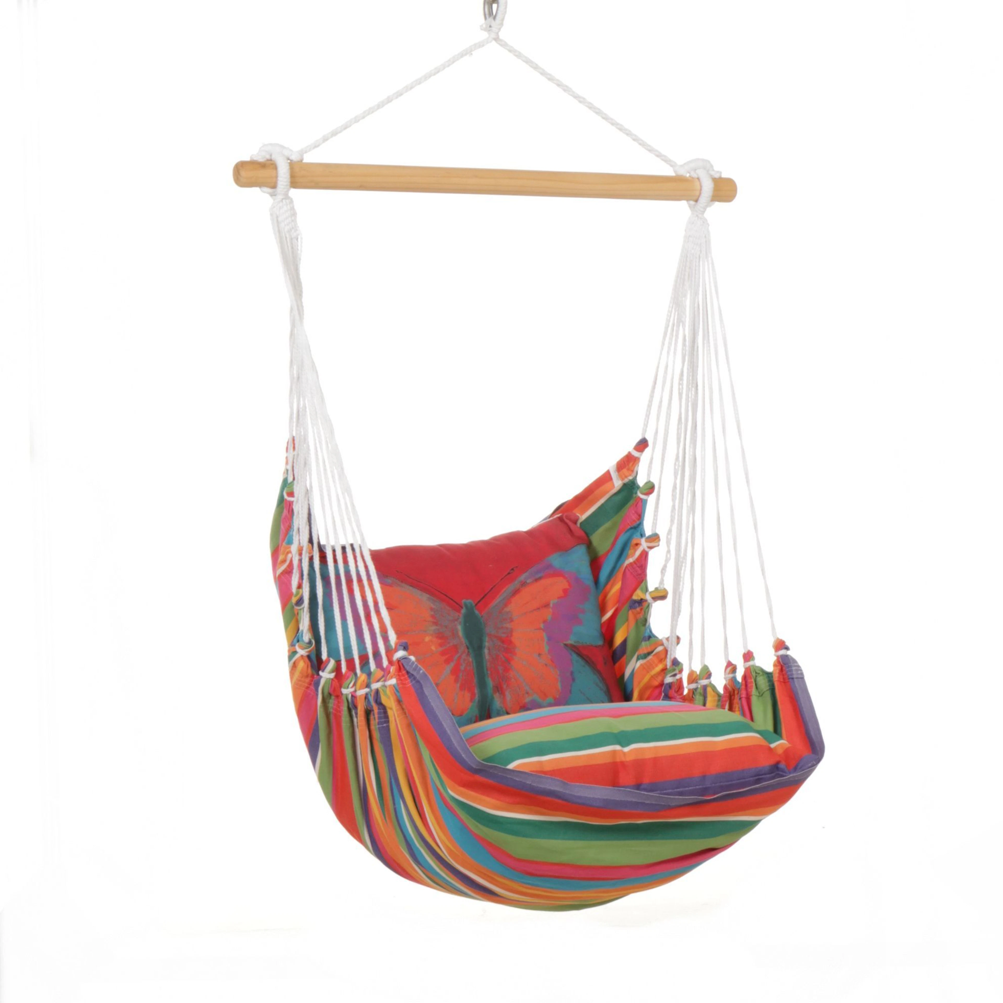 Woven Striped Rainbow Hammock Chair