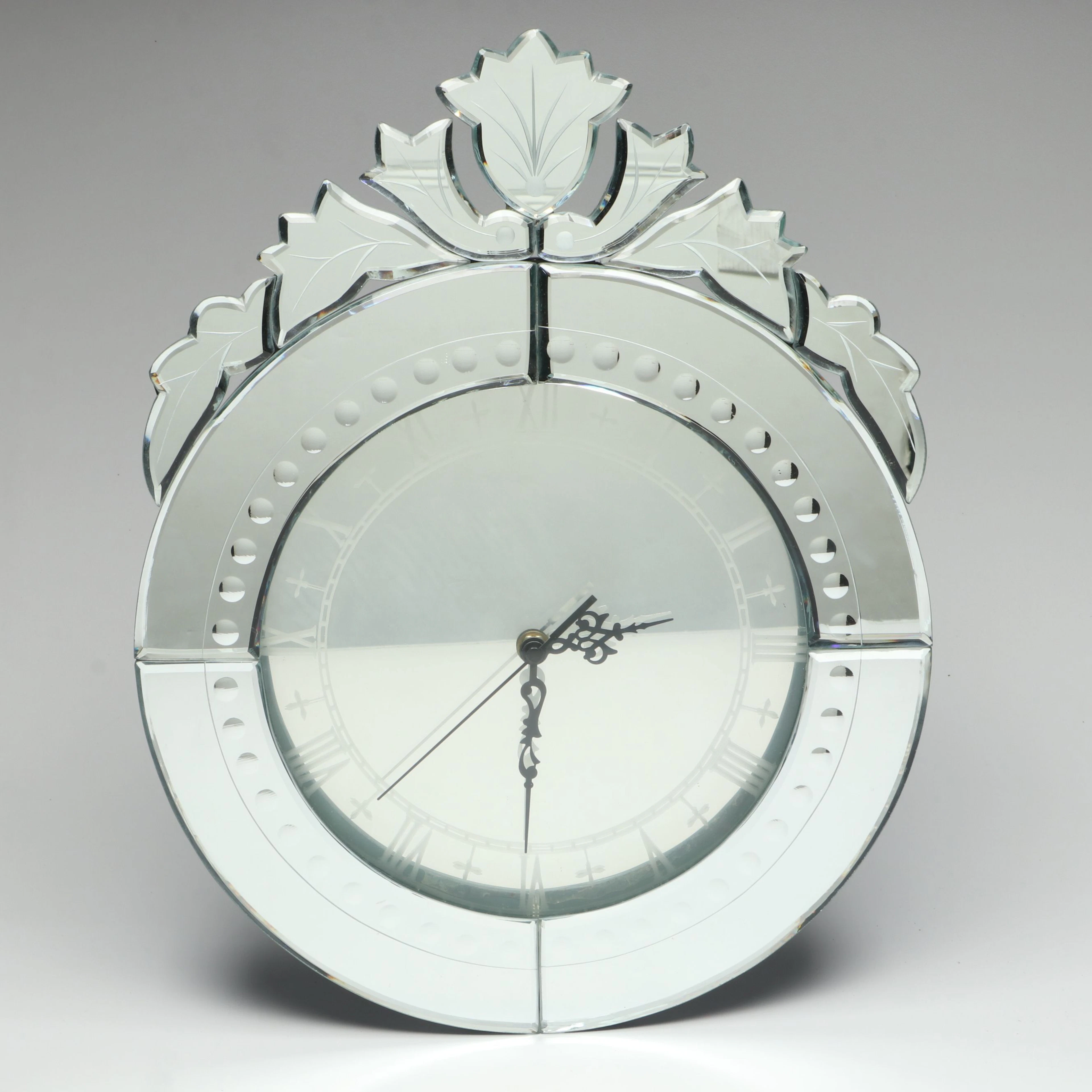 Mirrored Glass Wall Clock