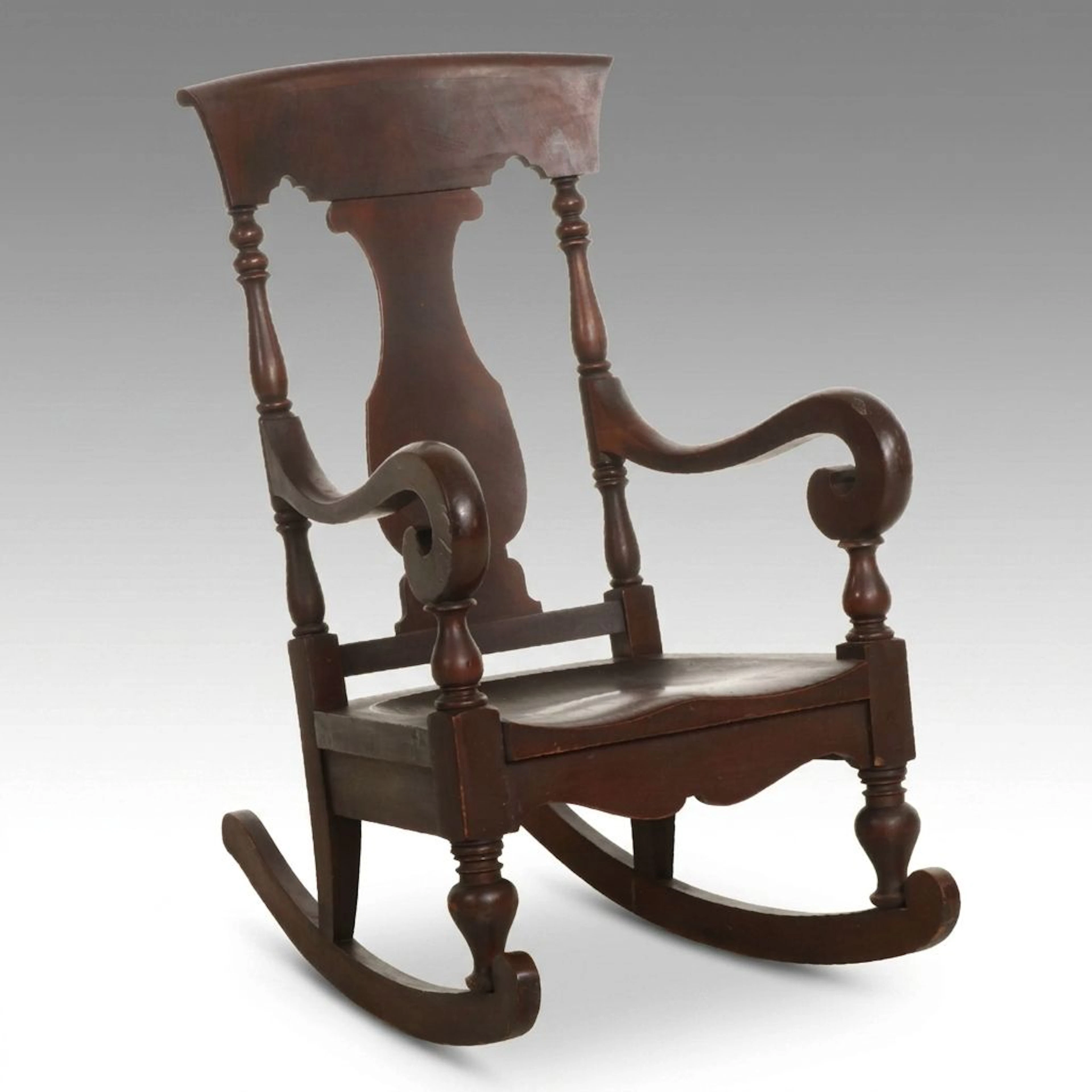 Empire Style Mahogany Rocking Chair, Late 19th to Early 20th Century
