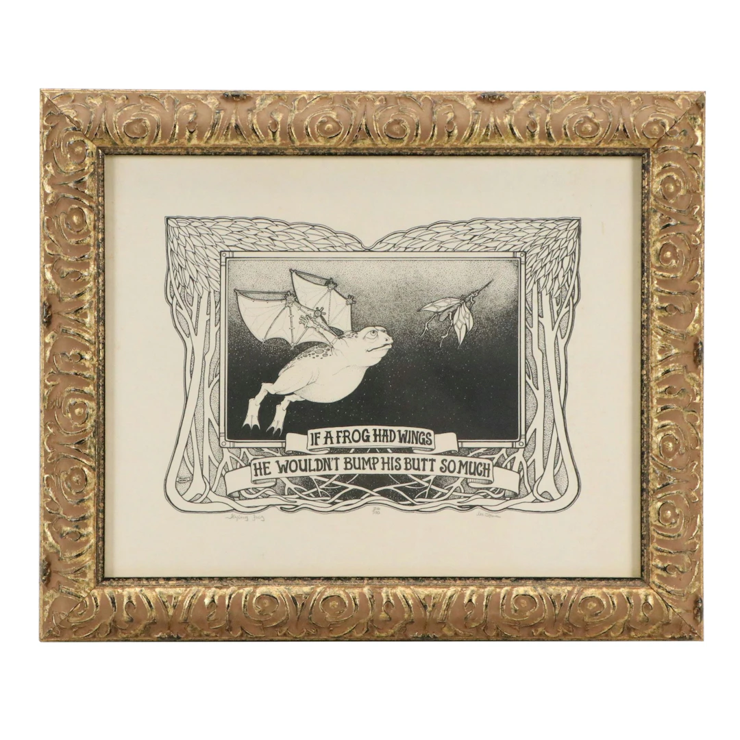 Lee Stone Lithograph "Flying Frog"