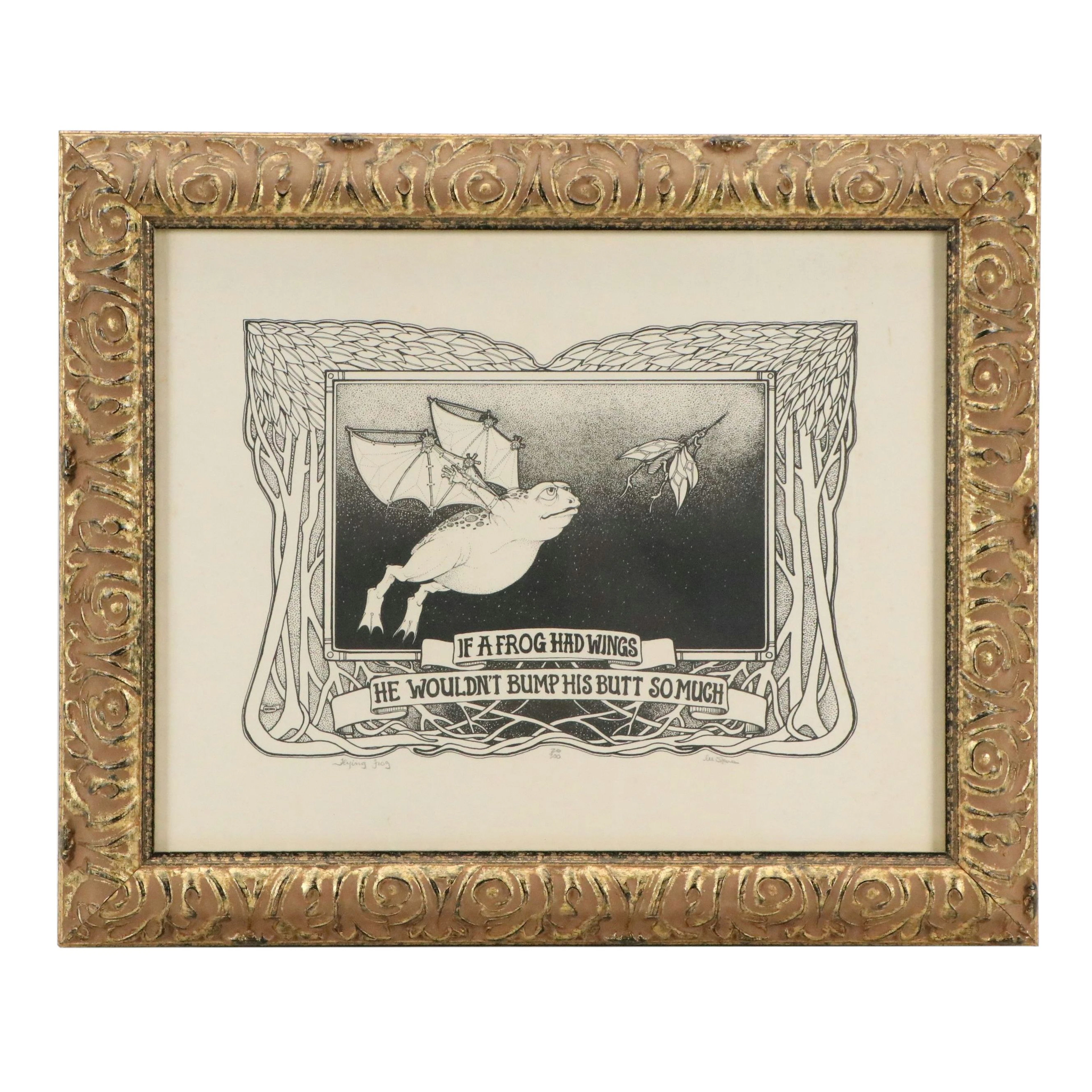 Lee Stone Lithograph "Flying Frog"