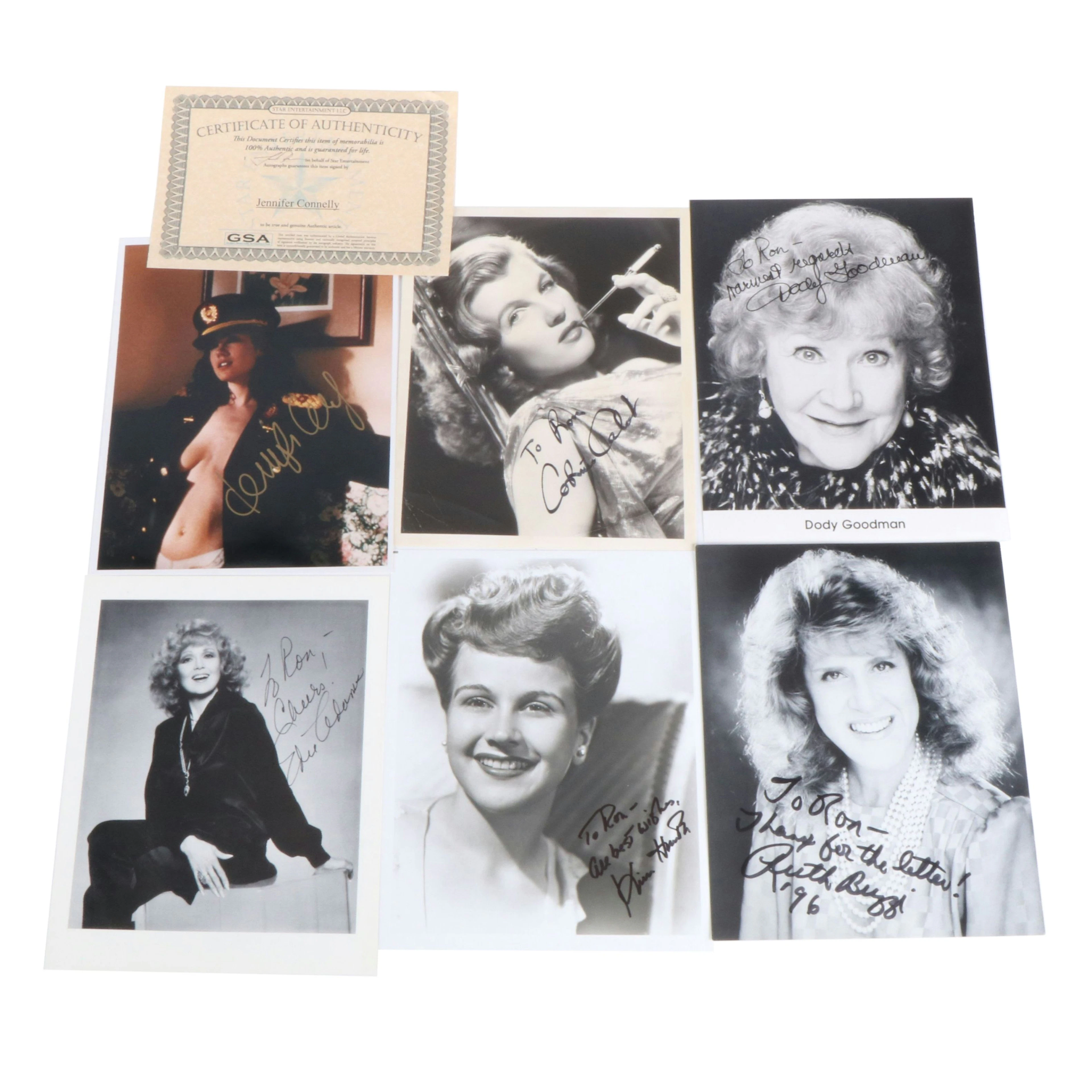 Six Actress Signatures, Including Jennifer Connelly and Kim Hunter