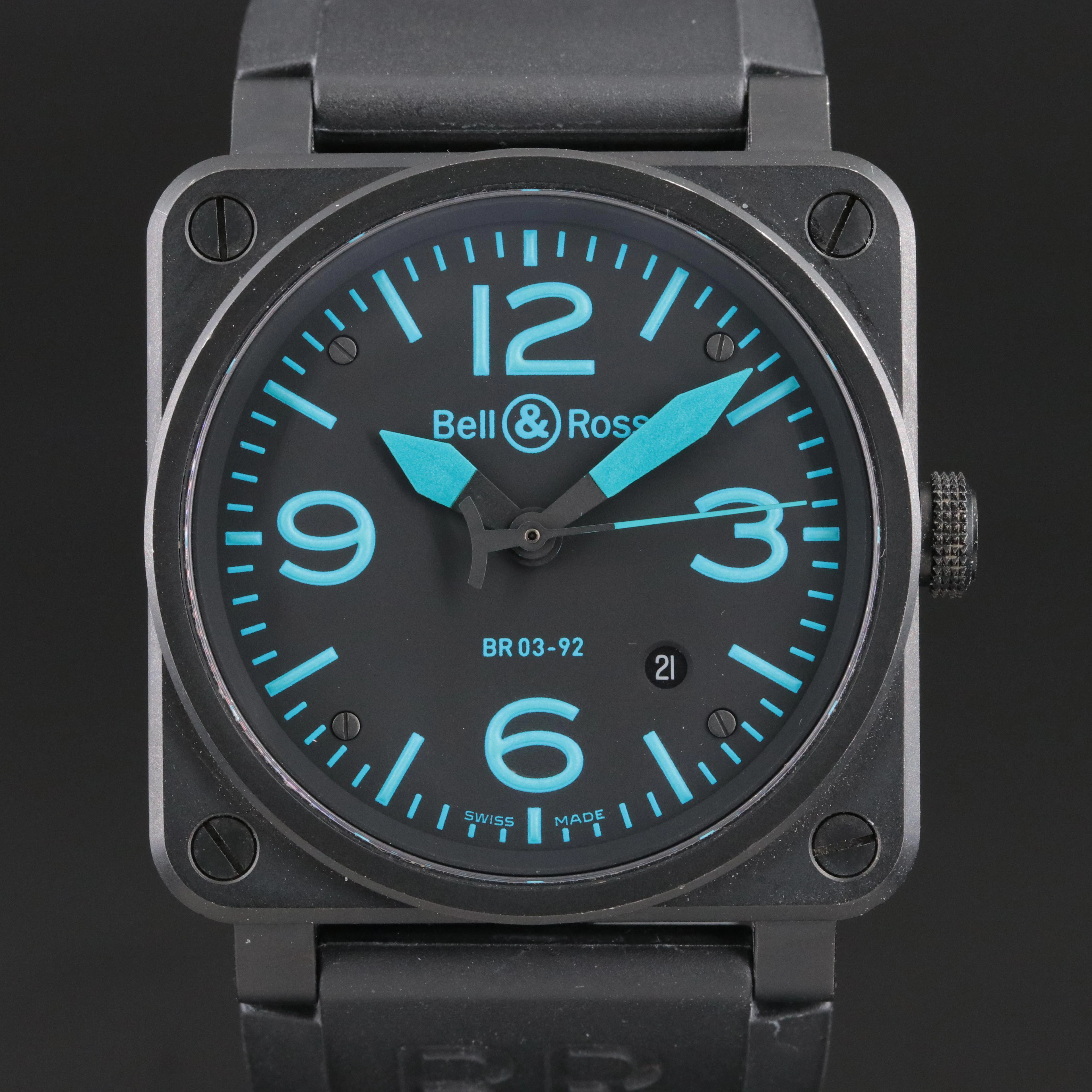Bell & Ross Aviation Date Automatic Black PVD Stainless Steel Watch