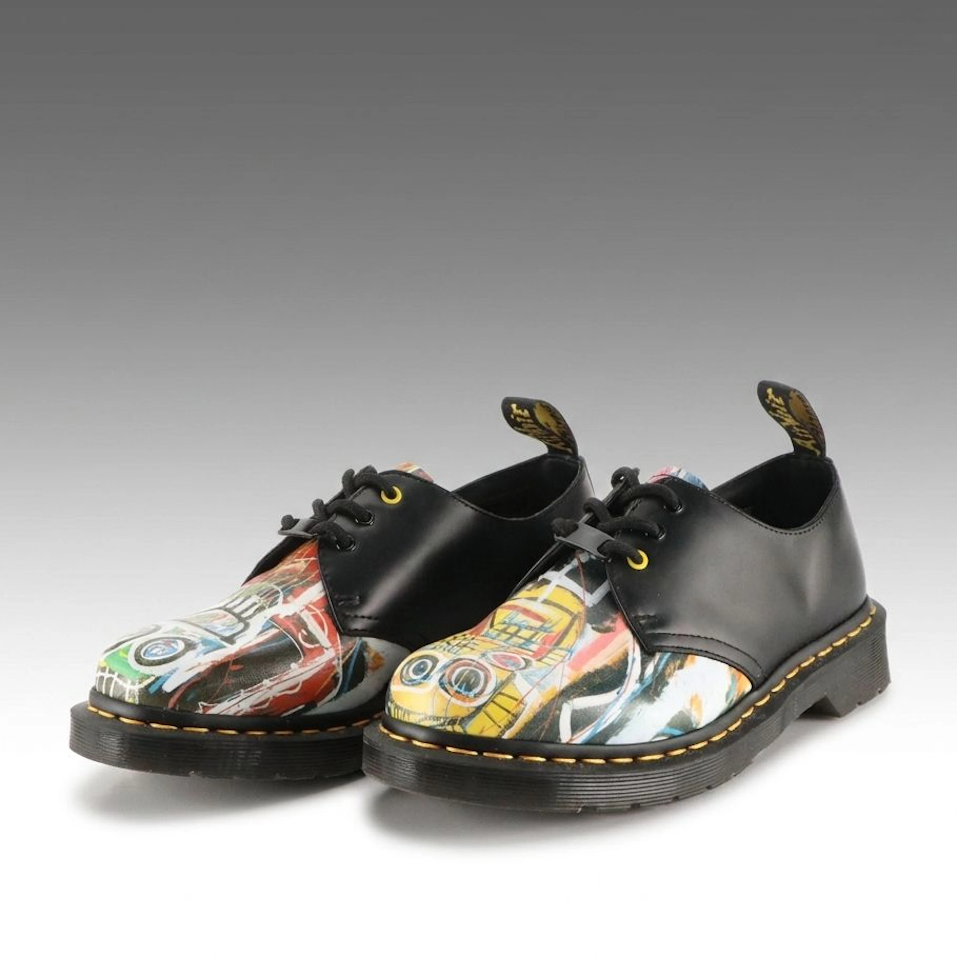 Dr. Martens x Jean-Michel Basquiat 1461 "Dustheads" Loafers in Black Leather