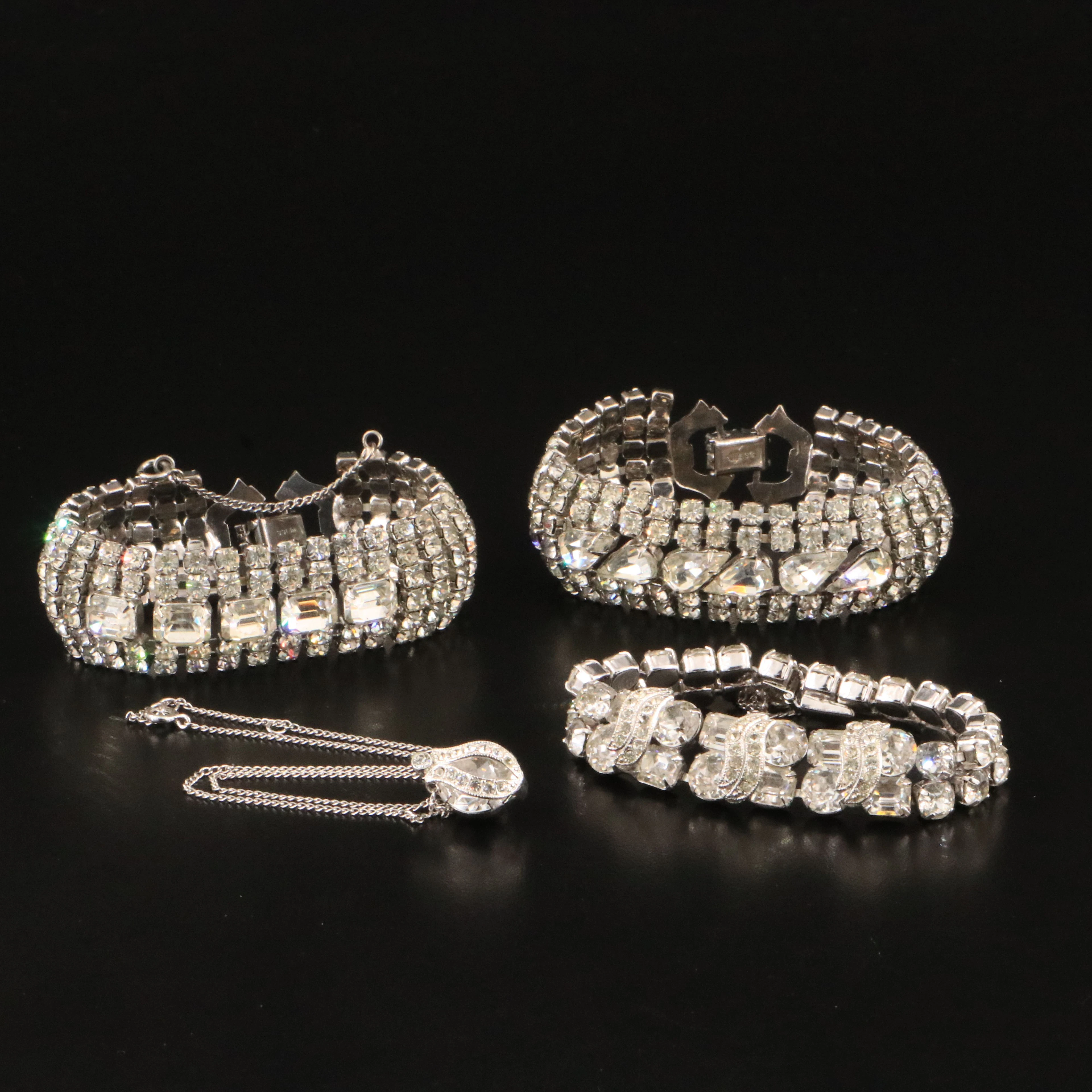 Eisenberg and Weiss Rhinestone Bracelets and Necklace