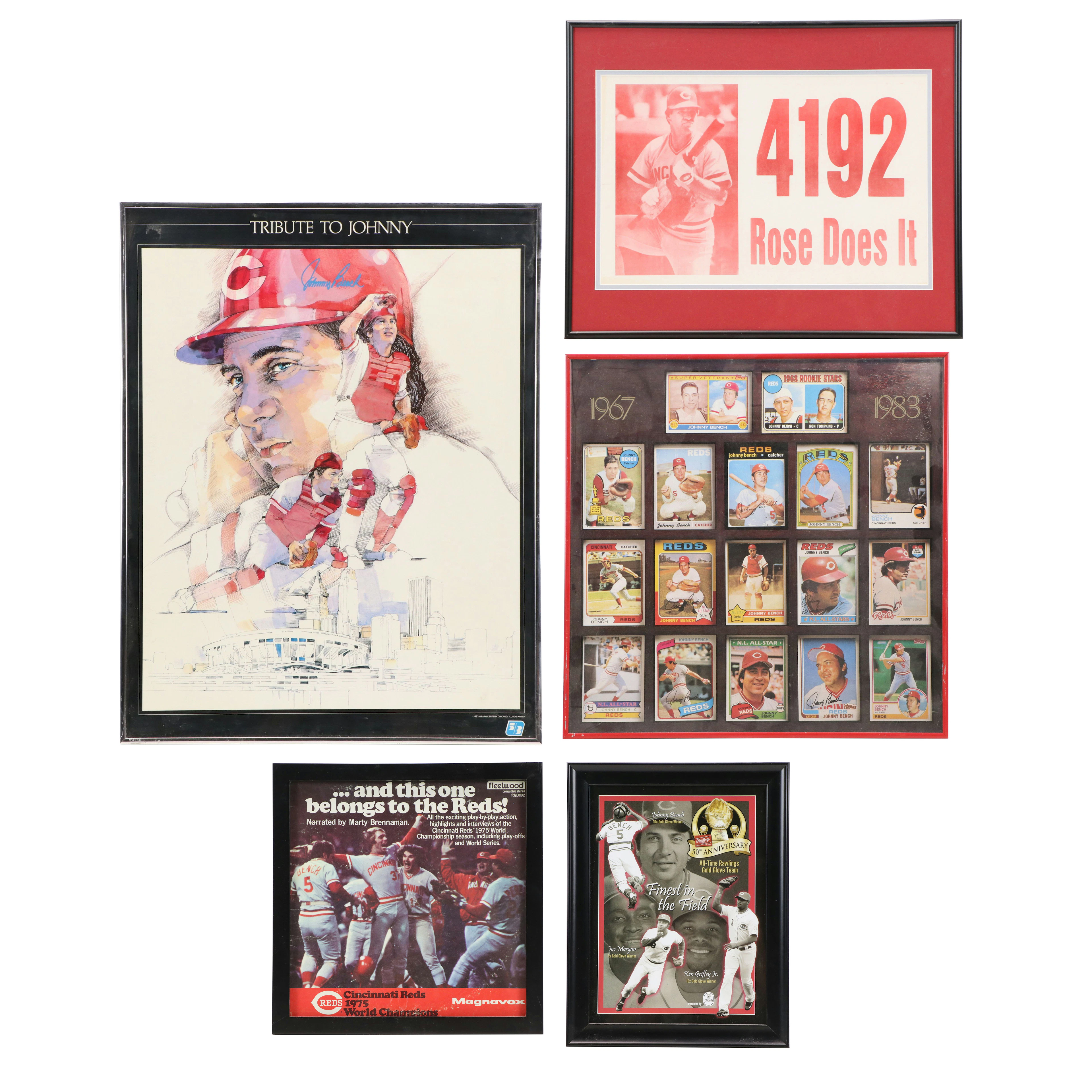 Cincinnati Reds Baseball Prints Featuring Johnny Bench, Pete Rose, and More