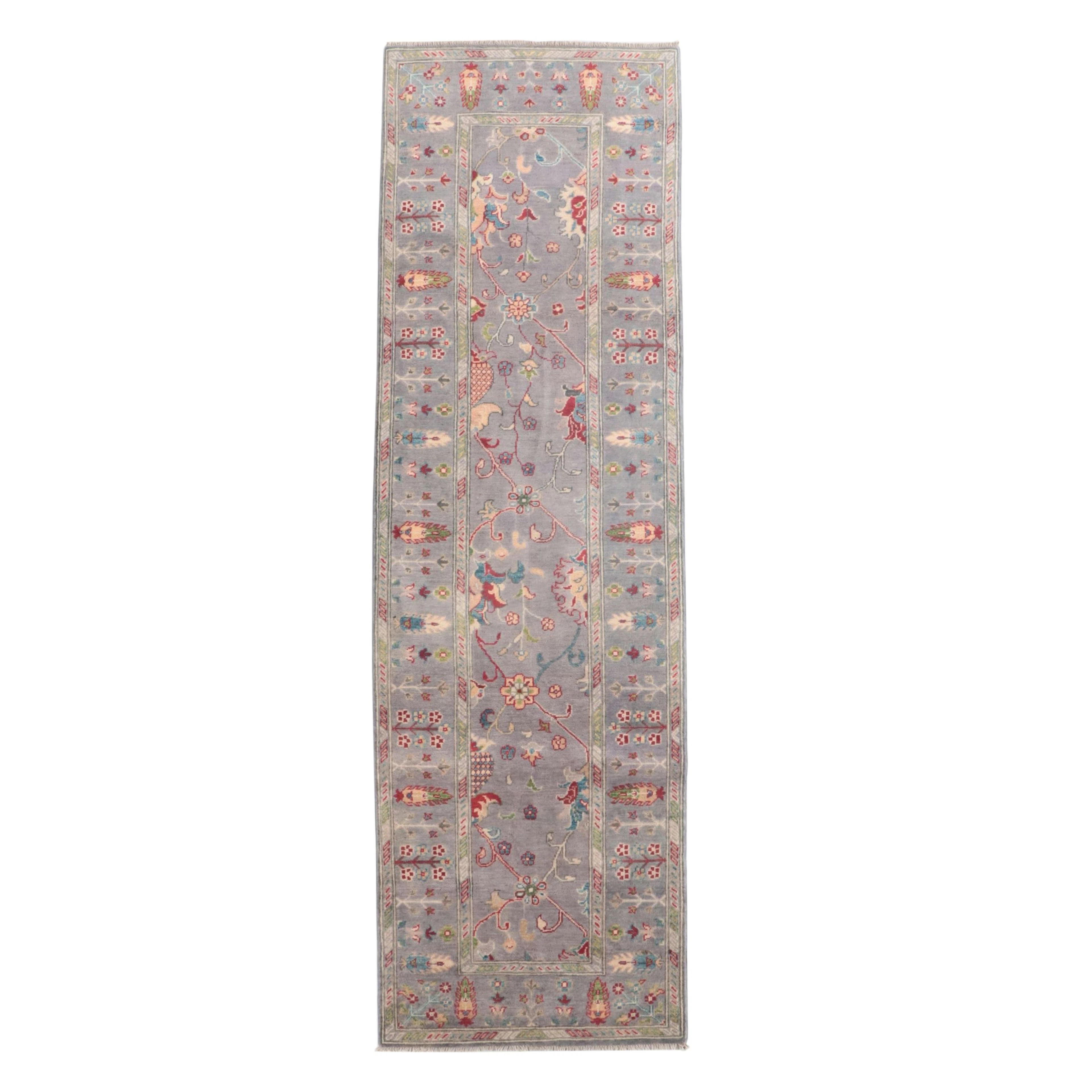 2'11 x 9'9 Hand-Knotted Afghan Kazak Carpet Runner