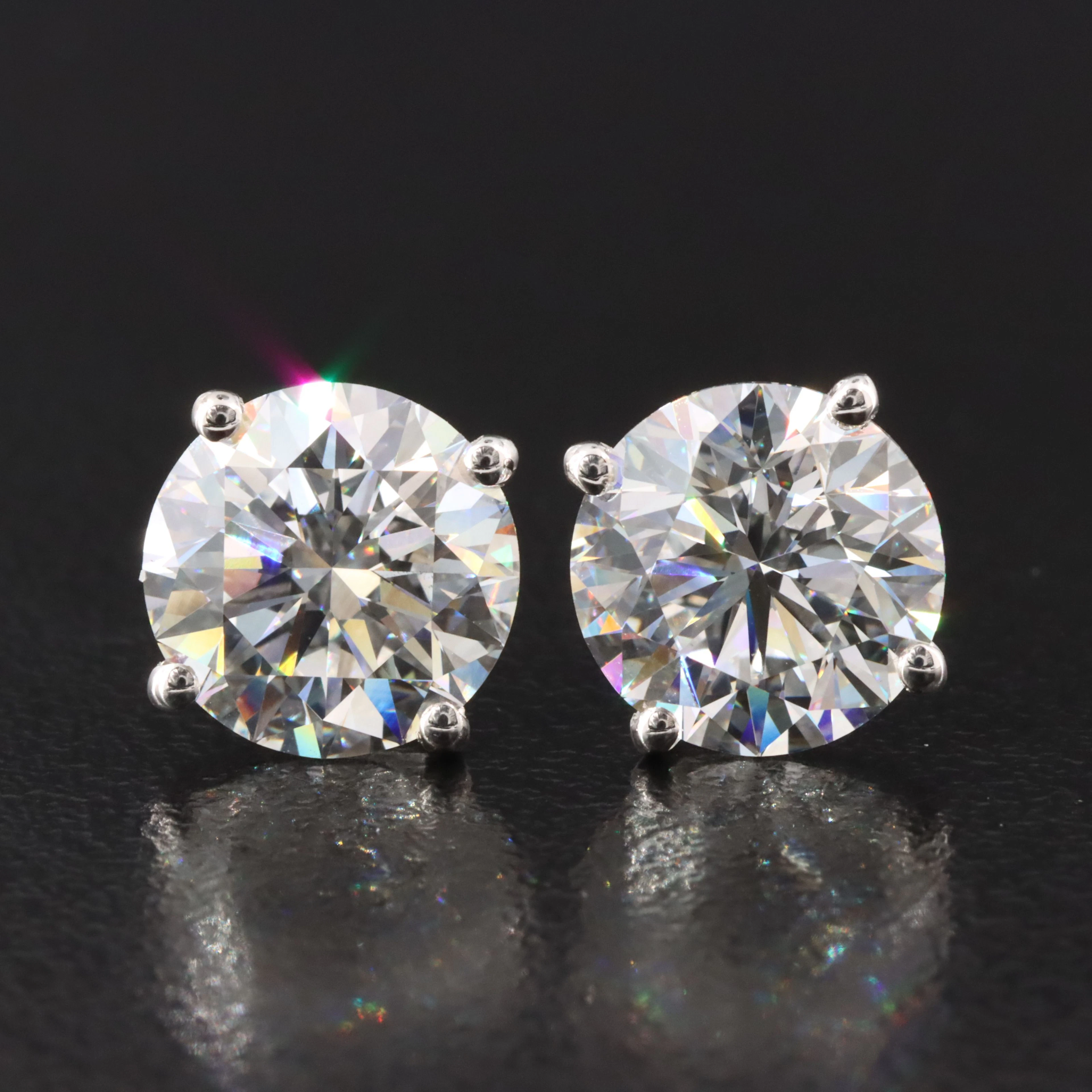 14K 5.02 CTW Lab Grown Diamond Solitaire Earrings with IGI Reports
